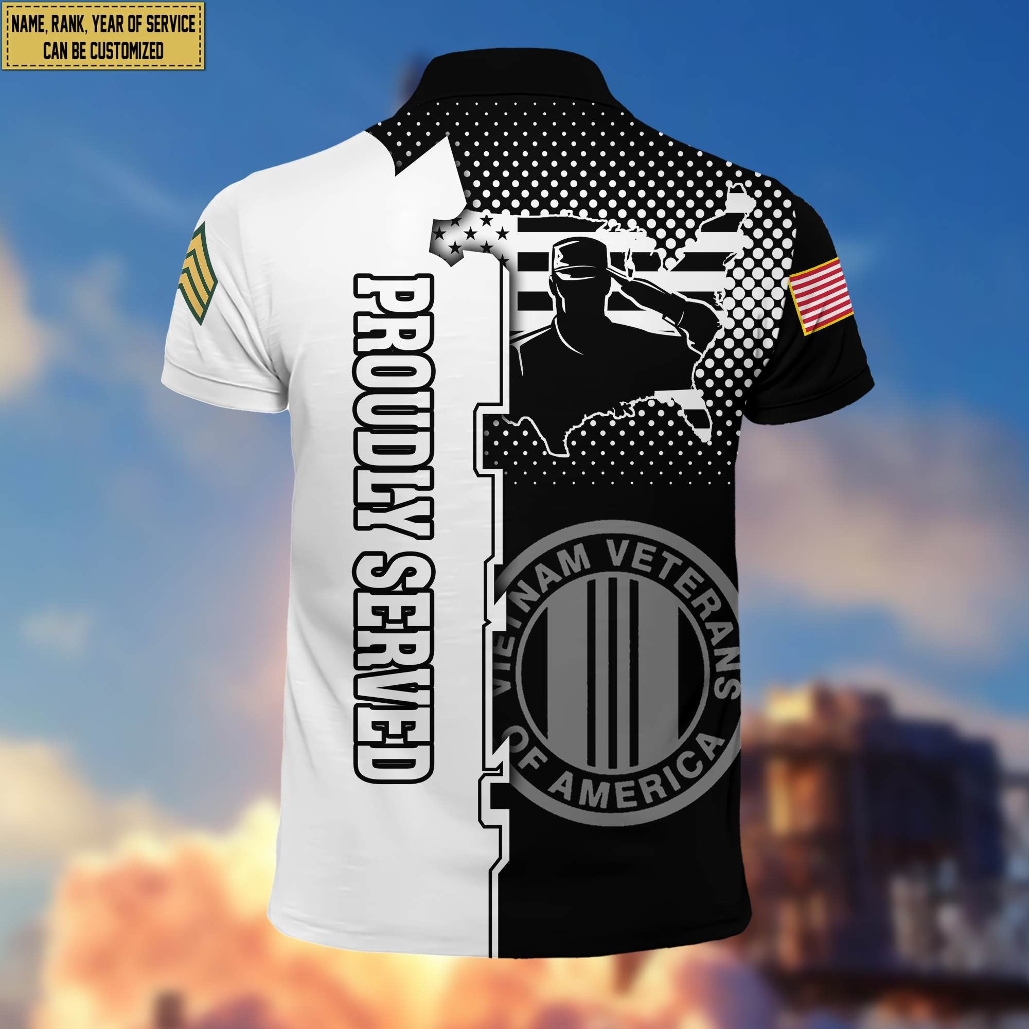 Premium Vietnam Veteran Polo Shirt VPVC207006, Custom Name, Rank, Year, Gifts for Vietnam Veteran, Gifts For Dad, Gifts On Father's Day, Independence Day, Veterans Day.