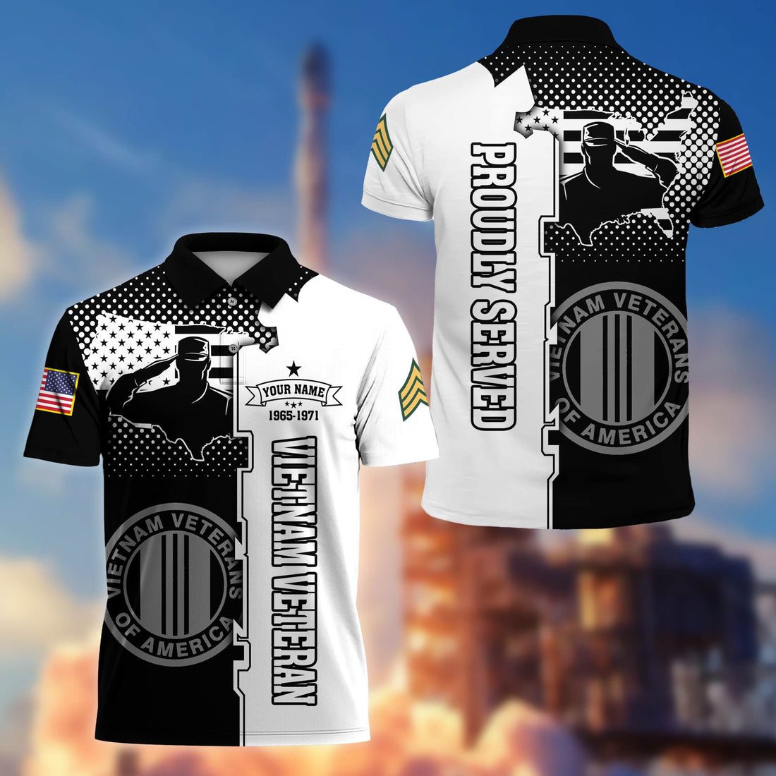 Premium Vietnam Veteran Polo Shirt VPVC207006, Custom Name, Rank, Year, Gifts for Vietnam Veteran, Gifts For Dad, Gifts On Father's Day, Independence Day, Veterans Day.