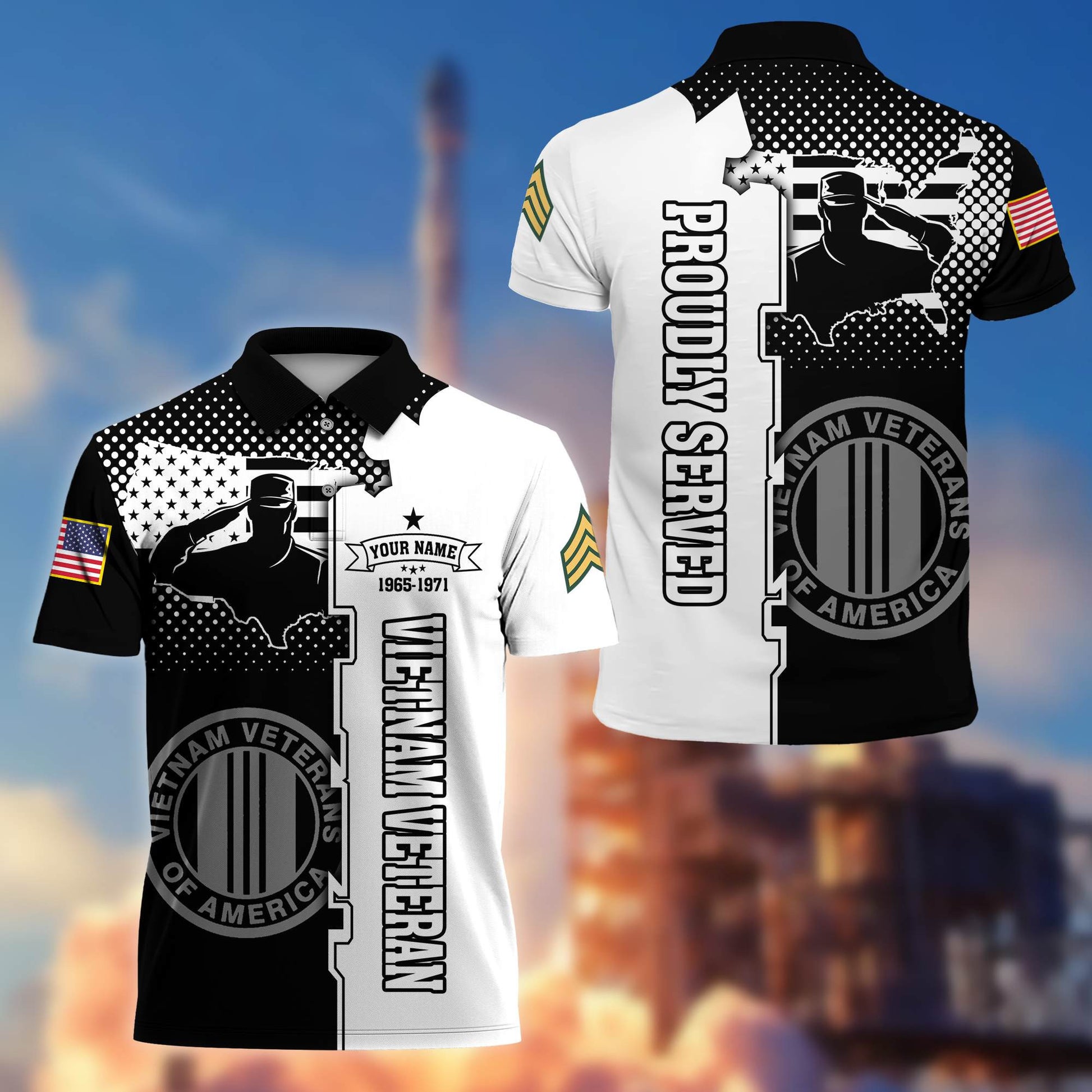 Premium Vietnam Veteran Polo Shirt VPVC207006, Custom Name, Rank, Year, Gifts for Vietnam Veteran, Gifts For Dad, Gifts On Father's Day, Independence Day, Veterans Day.