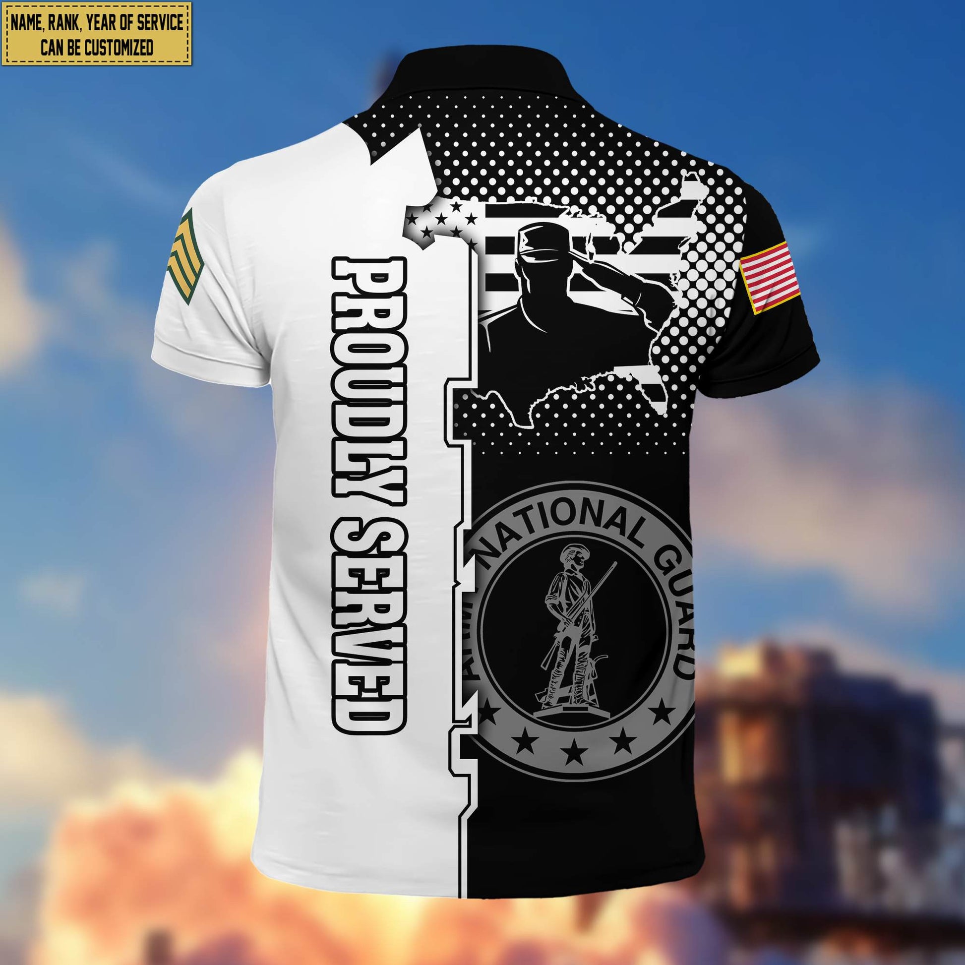 Premium Army National Guard Veteran Polo Shirt VPVC207008, Custom Name, Rank, Year, Gifts for Army National Guard Veteran, Gifts For Dad, Gifts On Father's Day, Independence Day, Veterans Day.