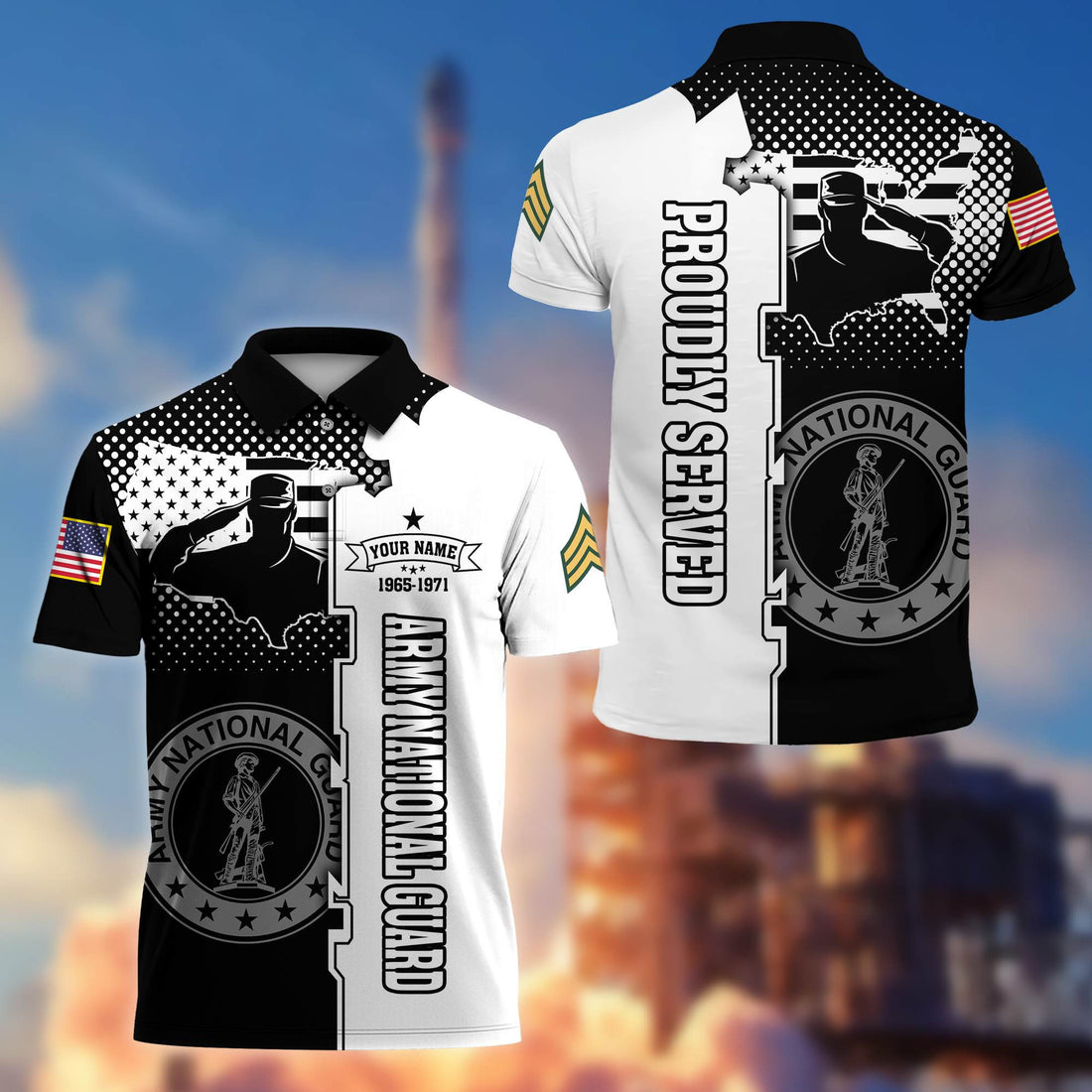 Premium Army National Guard Veteran Polo Shirt VPVC207008, Custom Name, Rank, Year, Gifts for Army National Guard Veteran, Gifts For Dad, Gifts On Father's Day, Independence Day, Veterans Day.