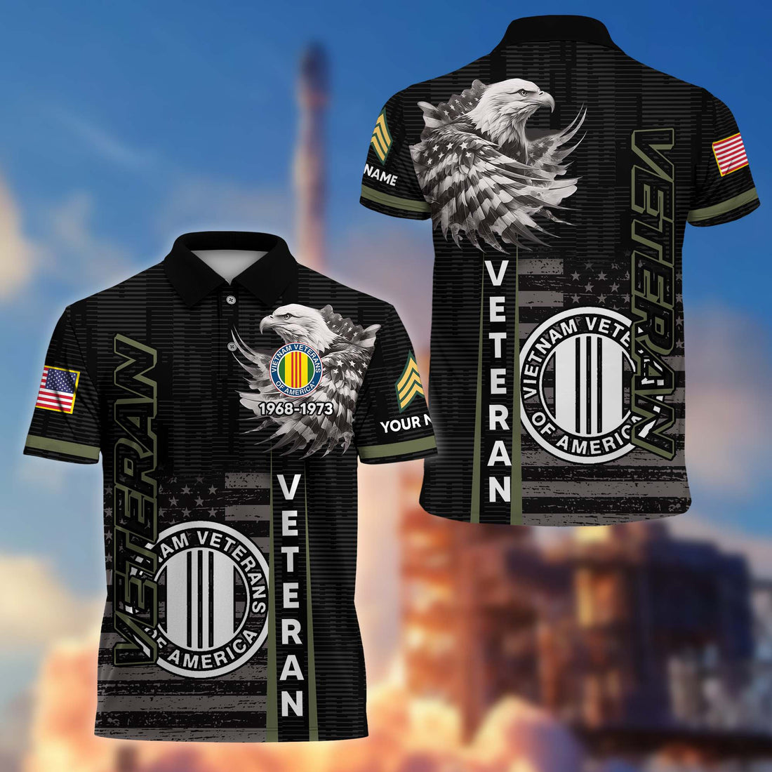 Premium Vietnam Veteran Polo Shirt VPVC205406, Custom Name, Rank, Year, Gifts for Vietnam Veteran, Gifts For Dad, Gifts On Father's Day, Independence Day, Veterans Day.