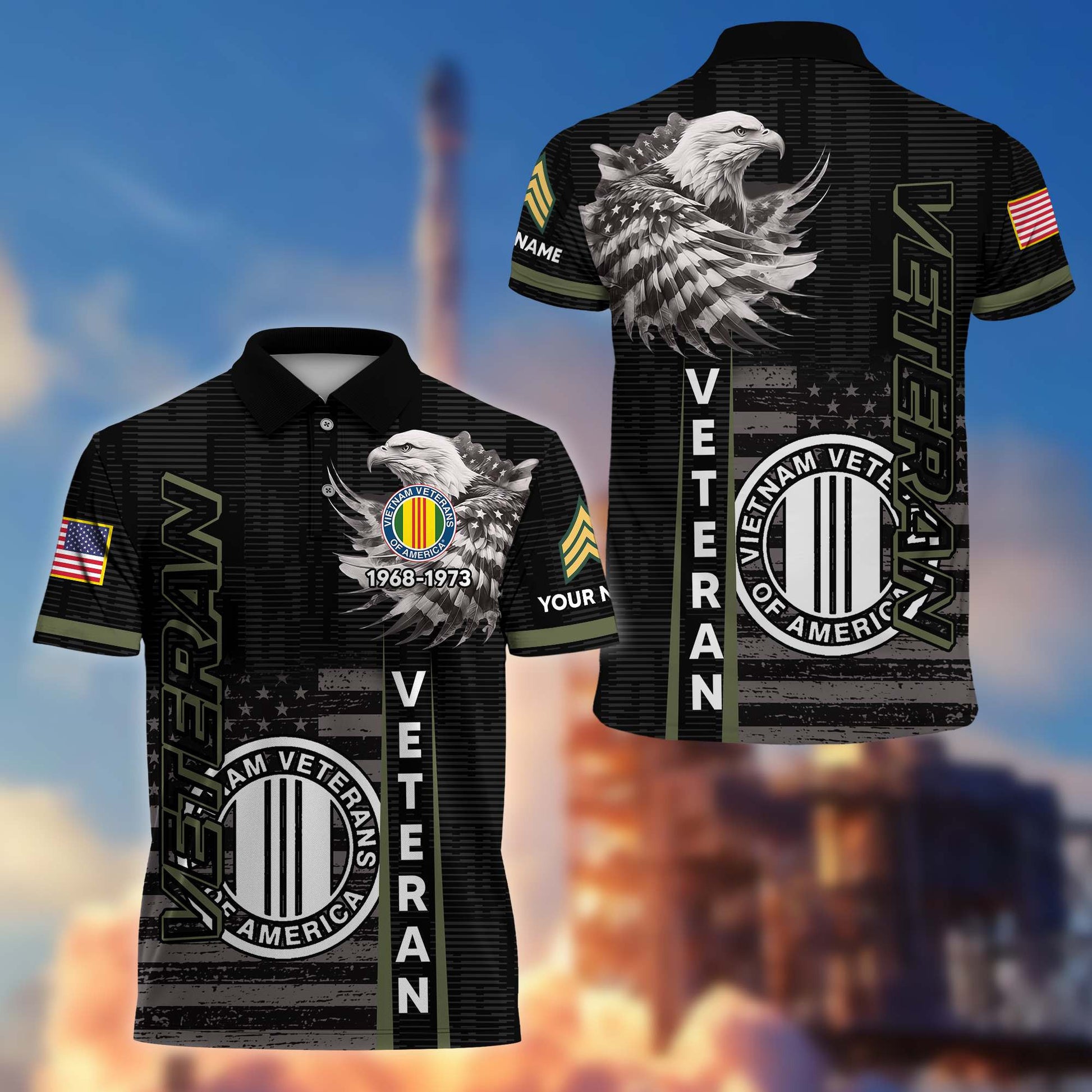 Premium Vietnam Veteran Polo Shirt VPVC205406, Custom Name, Rank, Year, Gifts for Vietnam Veteran, Gifts For Dad, Gifts On Father's Day, Independence Day, Veterans Day.