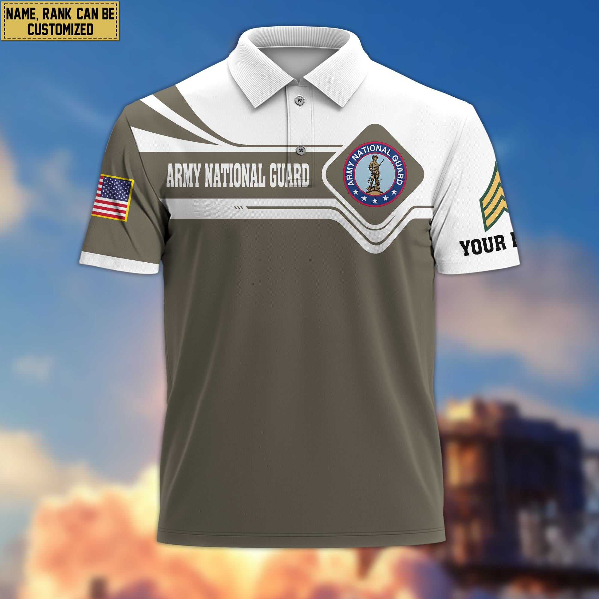 Premium Custom Army National Guard Veteran Polo Shirt VPVC205508, Gifts for Army National Guard Veteran, Gifts For Dad, Gifts On Father's Day, Independence Day, Veterans Day.