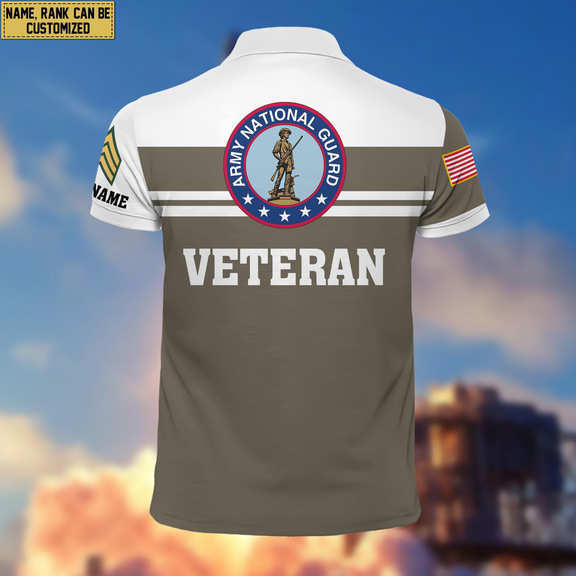 Premium Custom Army National Guard Veteran Polo Shirt VPVC205508, Gifts for Army National Guard Veteran, Gifts For Dad, Gifts On Father's Day, Independence Day, Veterans Day.