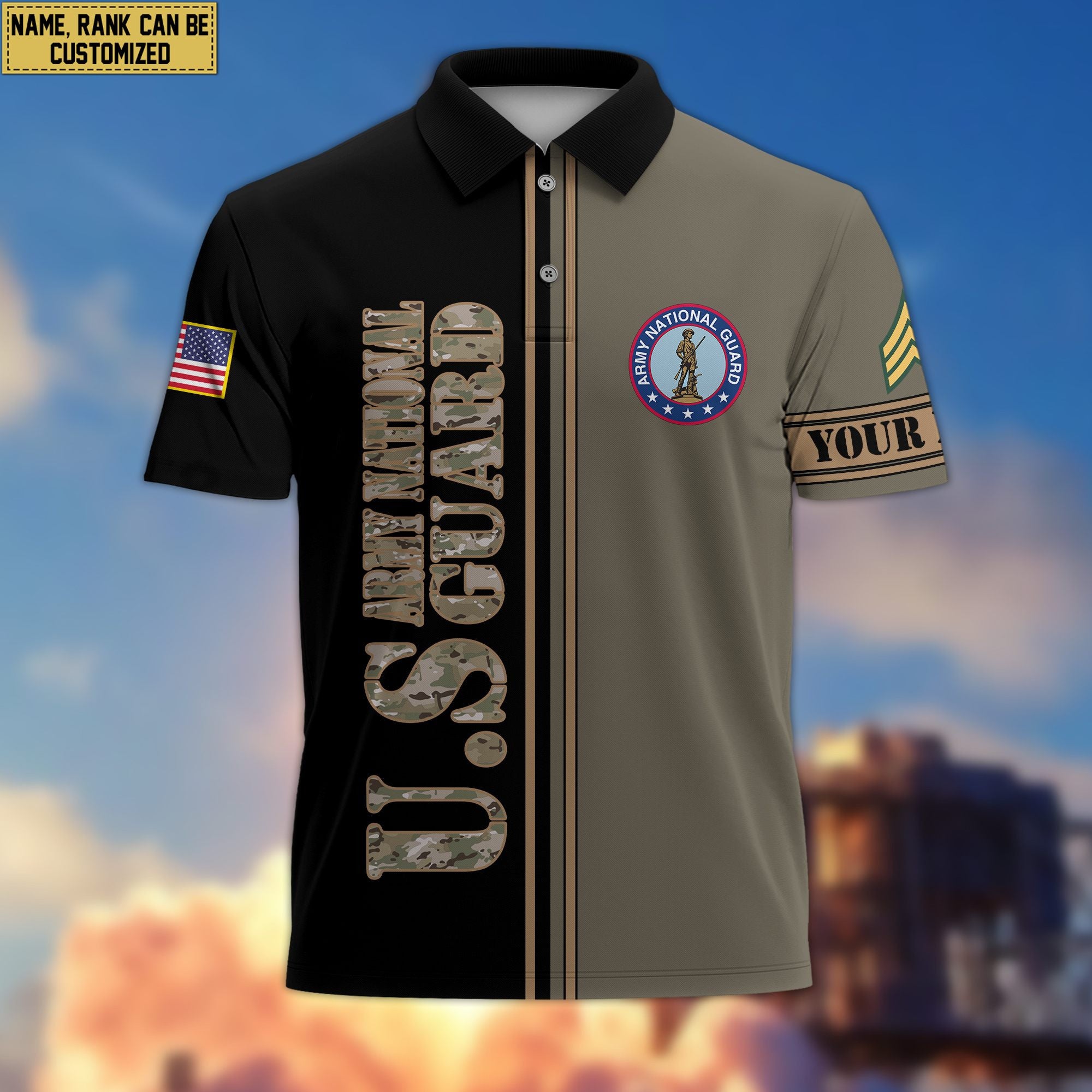 Premium Custom Army National Guard Veteran Polo Shirt VPVC205608, Gifts for Army National Guard Veteran, Gifts For Dad, Gifts On Father's Day, Independence Day, Veterans Day.