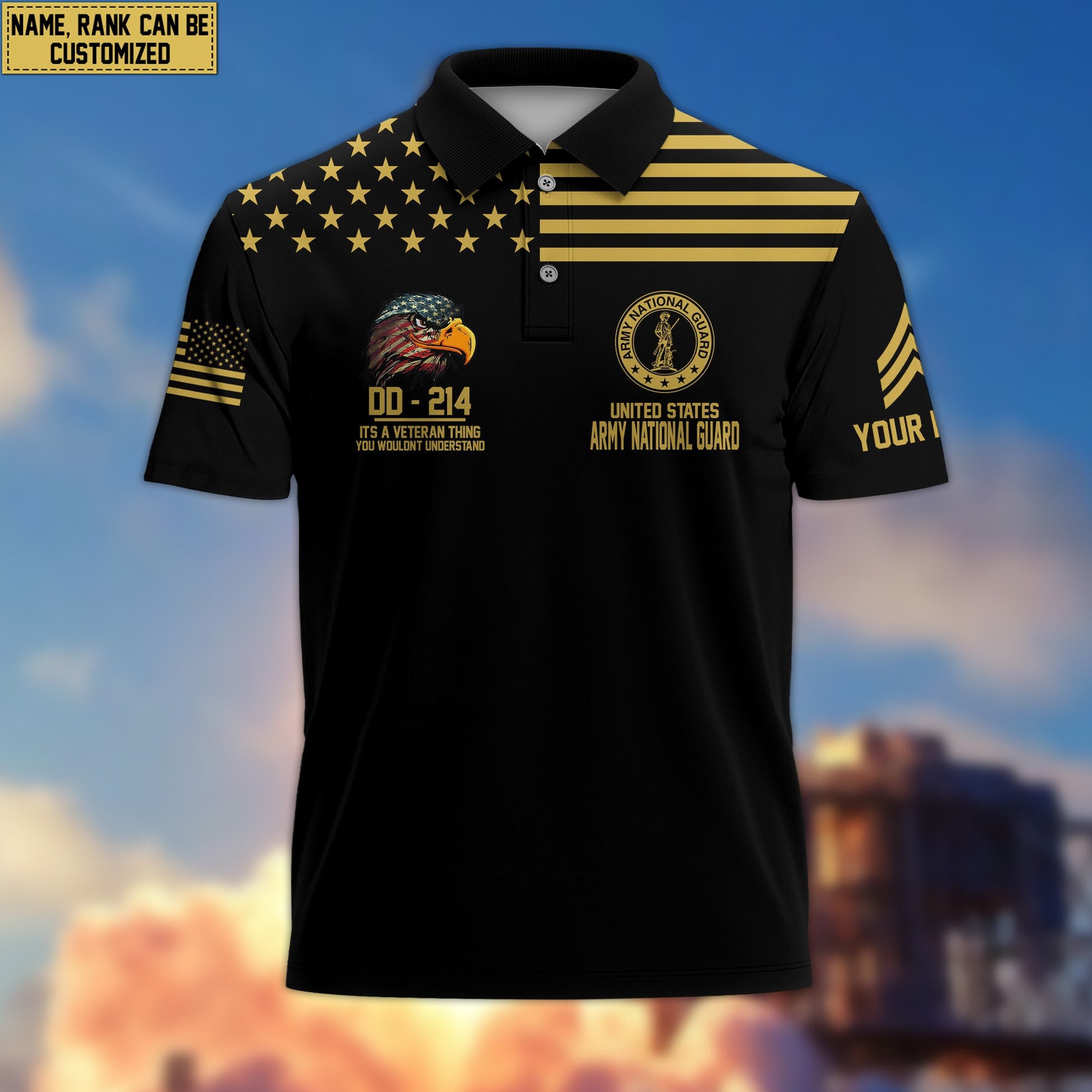 Premium Custom Army National Guard Veteran Polo Shirt VPVC205708, Gifts for Army National Guard Veteran, Gifts For Dad, Gifts On Father's Day, Independence Day, Veterans Day.