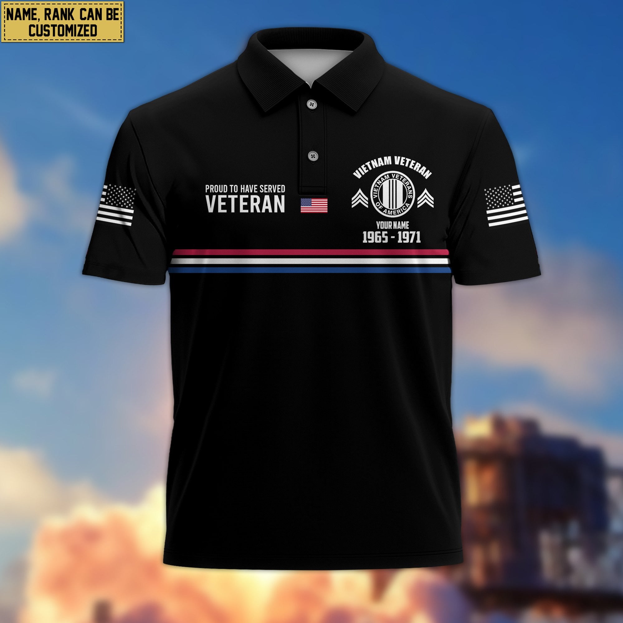 Premium Vietnam Veteran Polo Shirt VPVC205806, Custom Name, Rank, Year, Gifts for Vietnam Veteran, Gifts For Dad, Gifts On Father's Day, Independence Day, Veterans Day.