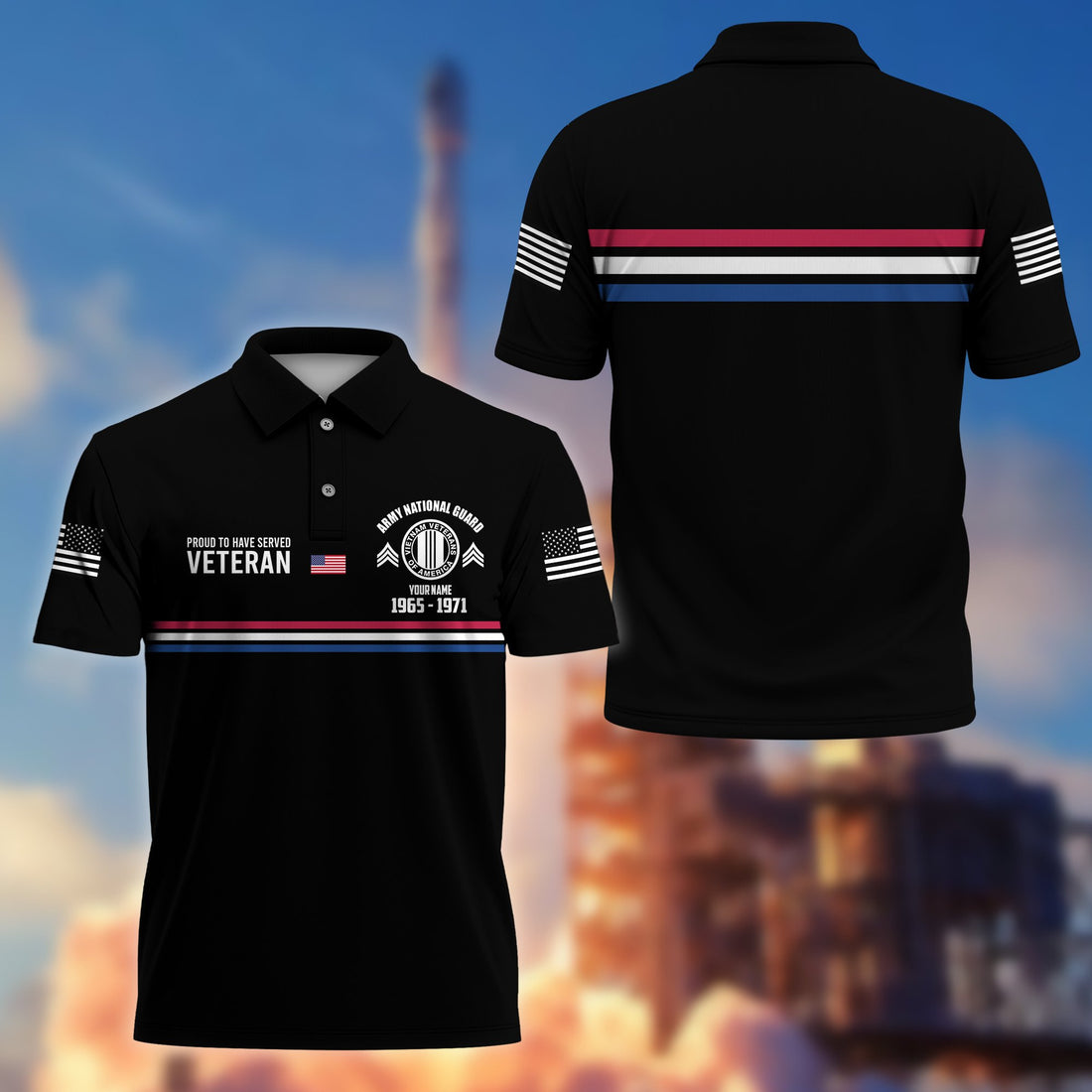 Premium Army National Guard Veteran Polo Shirt VPVC205808, Custom Name, Rank, Year, Gifts for Army National Guard Veteran, Gifts For Dad, Gifts On Father's Day, Independence Day, Veterans Day.