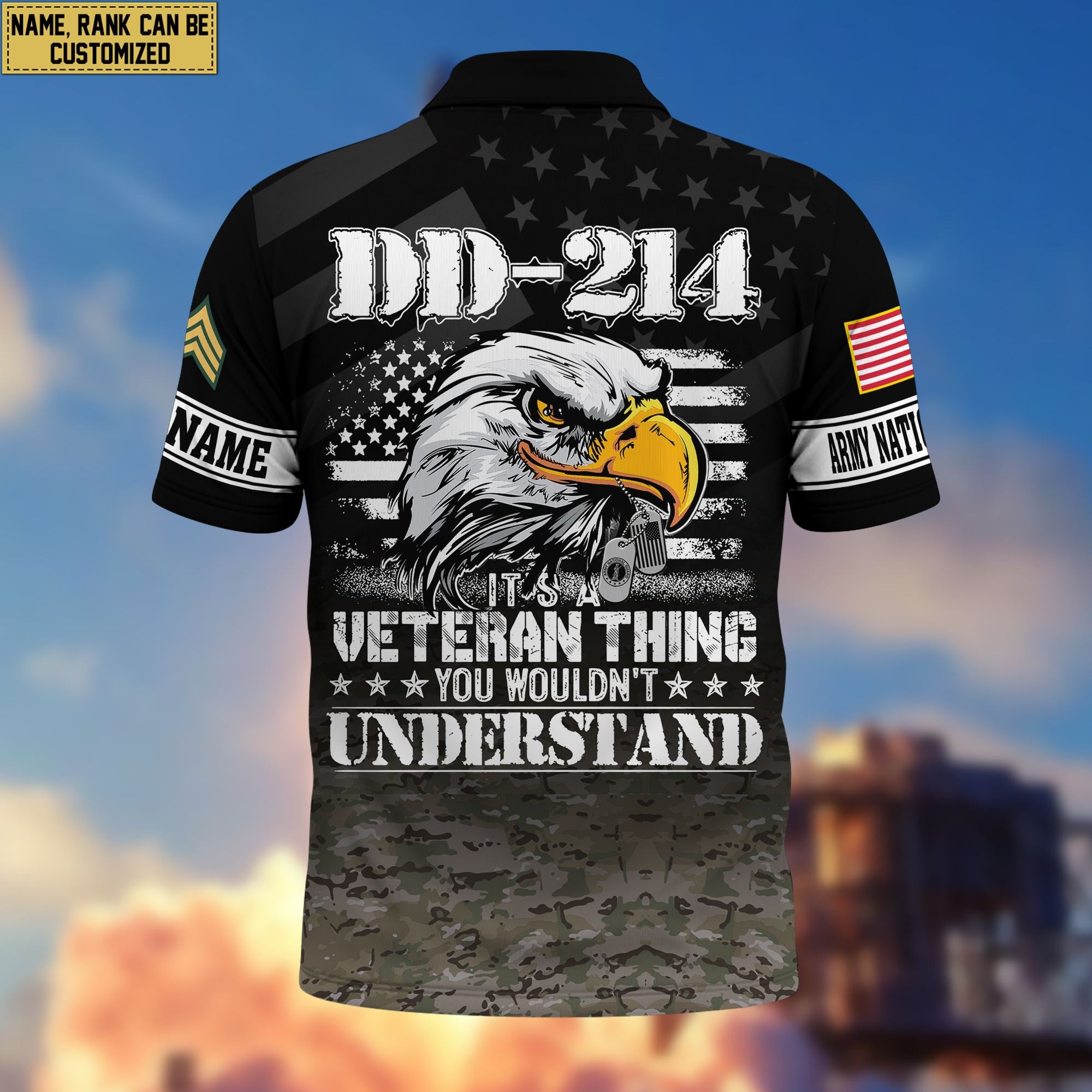 Premium Custom Army National Guard Veteran Polo Shirt VPVC206008, Gifts for Army National Guard Veteran, Gifts For Dad, Gifts On Father's Day, Independence Day, Veterans Day.