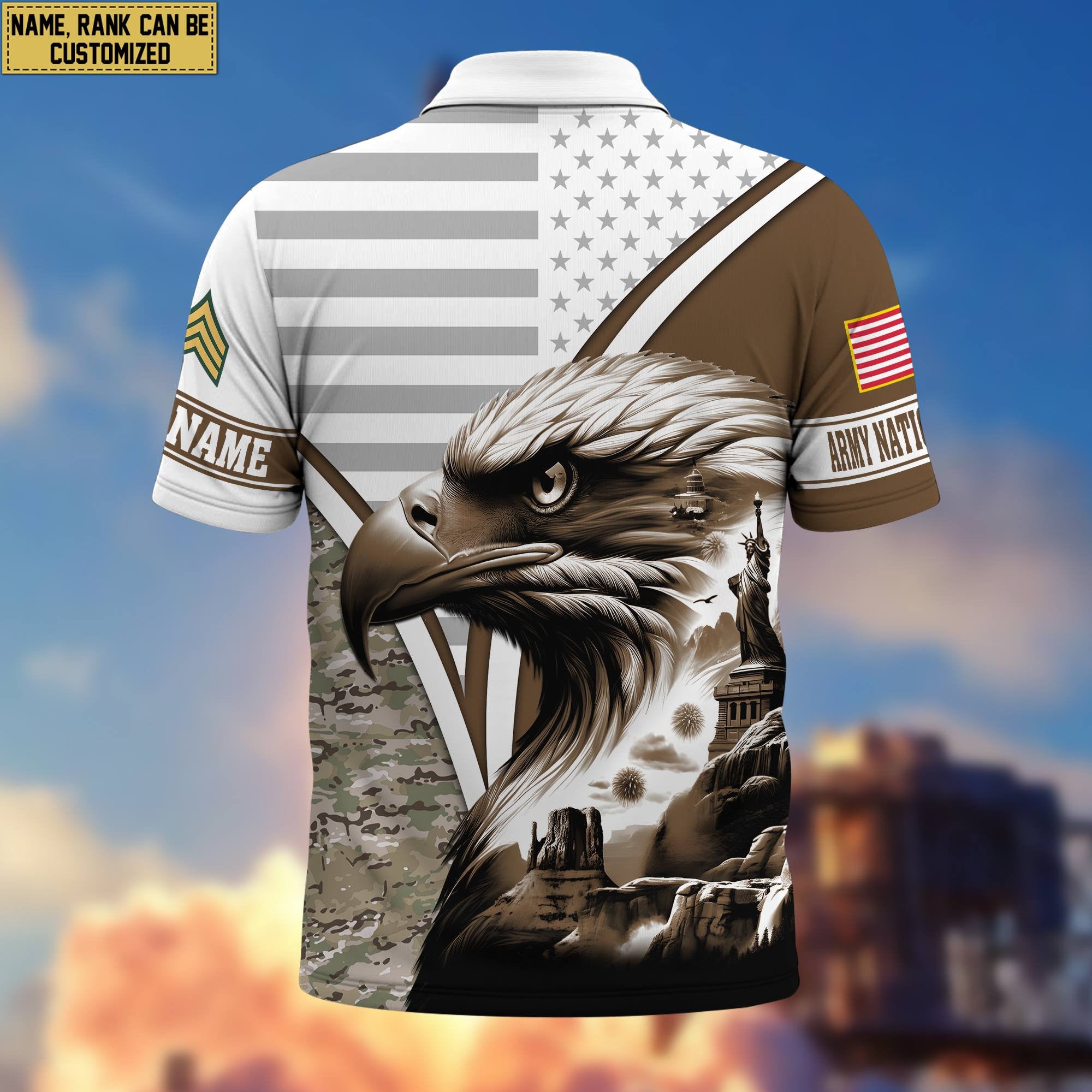Premium Custom Army National Guard Veteran Polo Shirt VPVC206108, Gifts for Army National Guard Veteran, Gifts For Dad, Gifts On Father's Day, Independence Day, Veterans Day.