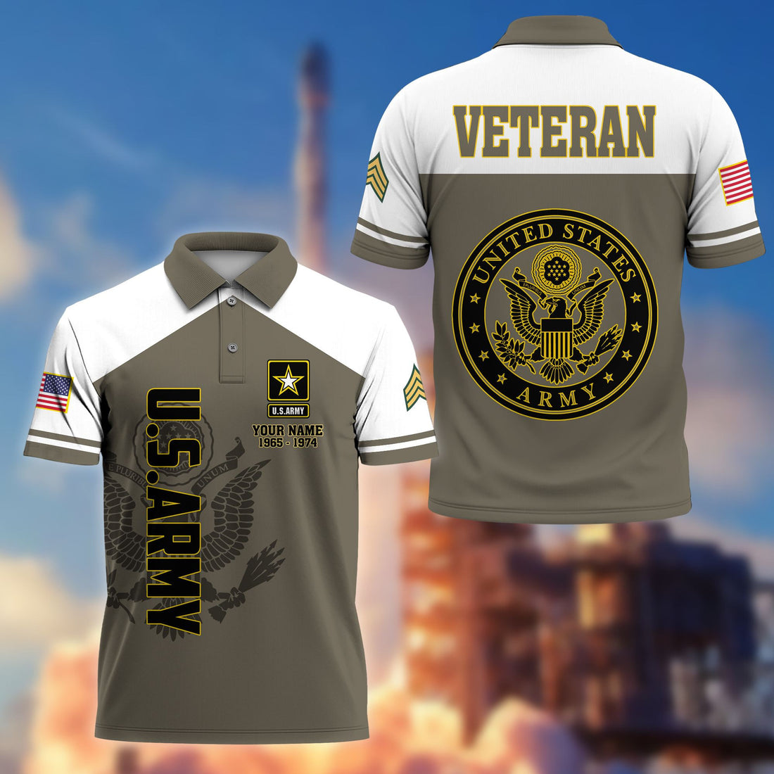 Premium Custom US Army Polo Shirt VPVC206201, Gifts for Army Veteran, Gifts For Dad, Gifts On Father's Day, Independence Day, Veterans Day.