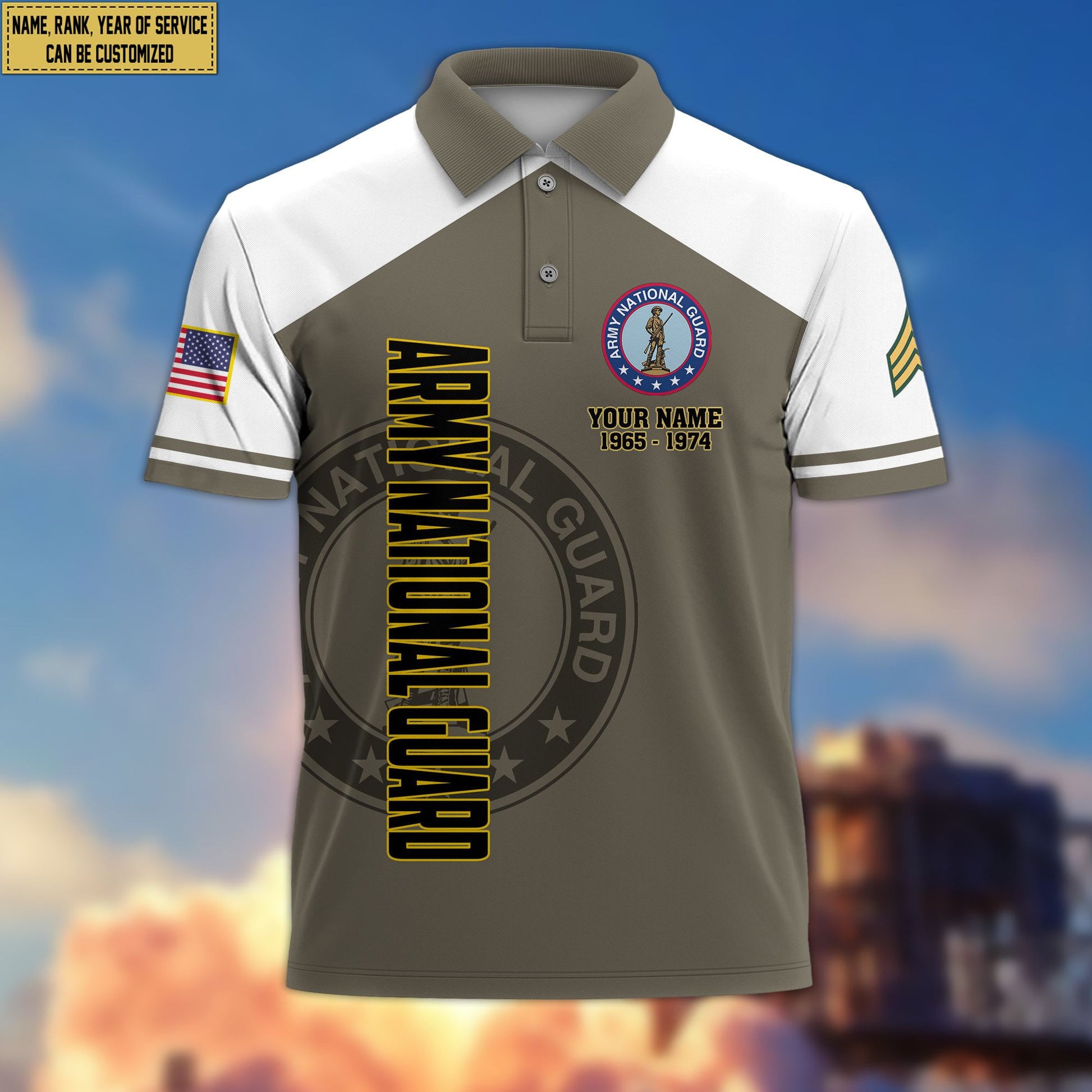 Premium Custom Army National Guard Veteran Polo Shirt VPVC206208, Gifts for Army National Guard Veteran, Gifts For Dad, Gifts On Father's Day, Independence Day, Veterans Day.