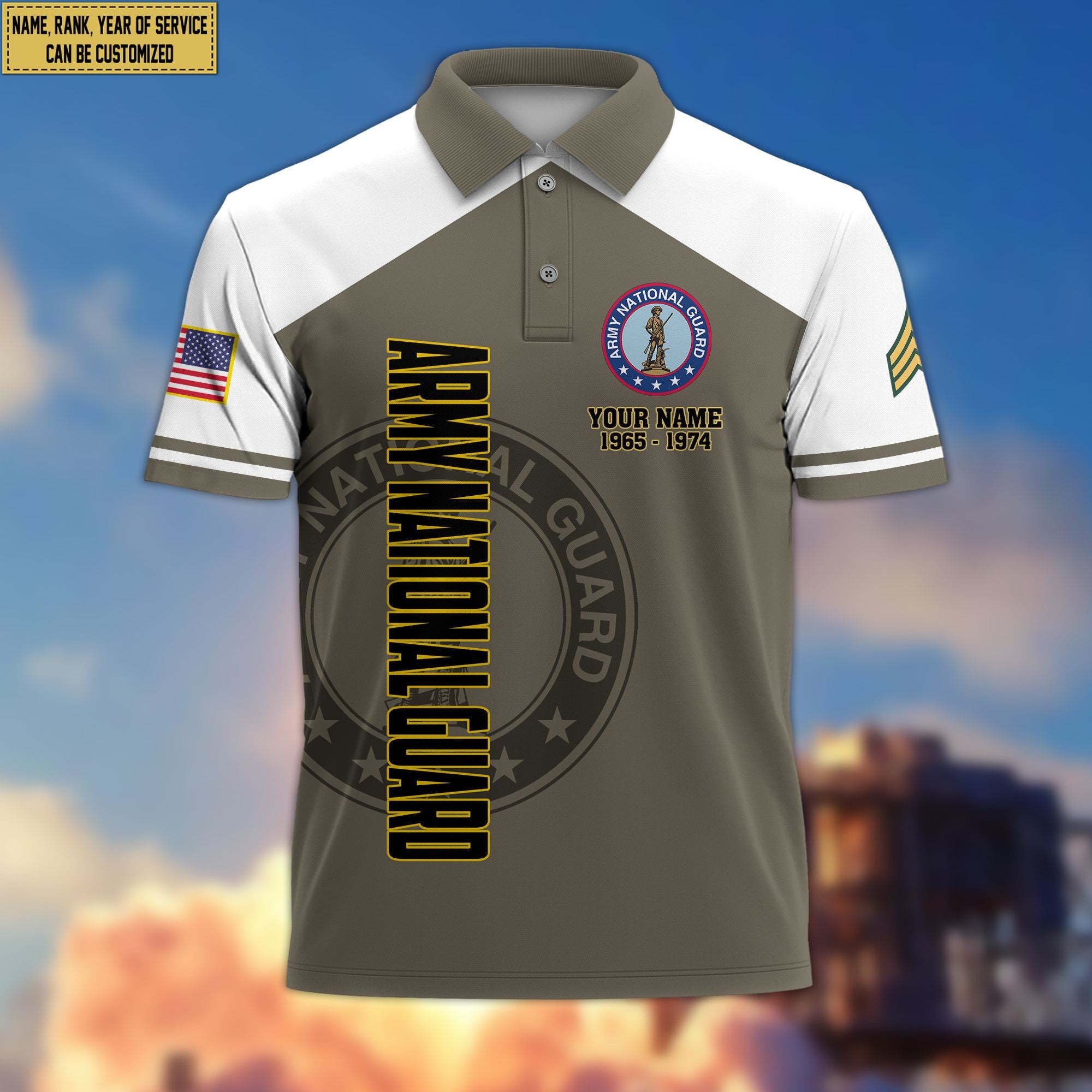 Premium Custom Army National Guard Veteran Polo Shirt VPVC206208, Gifts for Army National Guard Veteran, Gifts For Dad, Gifts On Father's Day, Independence Day, Veterans Day.