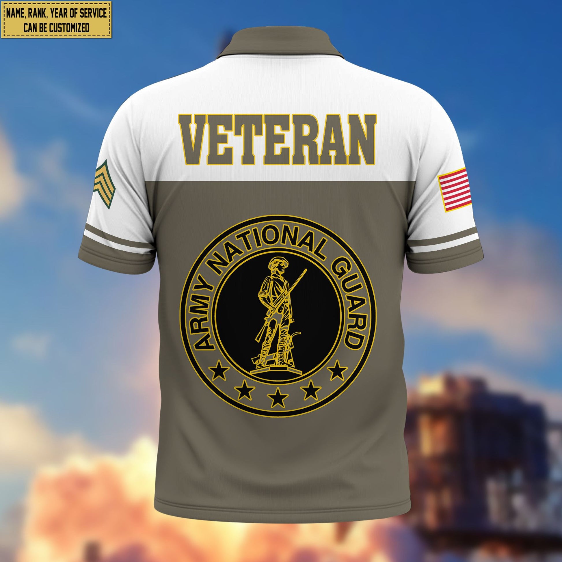 Premium Custom Army National Guard Veteran Polo Shirt VPVC206208, Gifts for Army National Guard Veteran, Gifts For Dad, Gifts On Father's Day, Independence Day, Veterans Day.