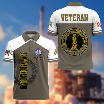 Premium Custom Army National Guard Veteran Polo Shirt VPVC206208, Gifts for Army National Guard Veteran, Gifts For Dad, Gifts On Father's Day, Independence Day, Veterans Day.