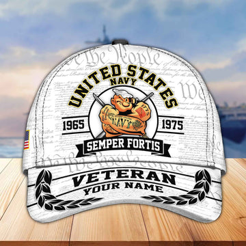 Premium US Navy Veteran Custom Cap VPVC005602, Gifts For Navy Veteran, Best Gifts On Independence Day, Veterans Day.
