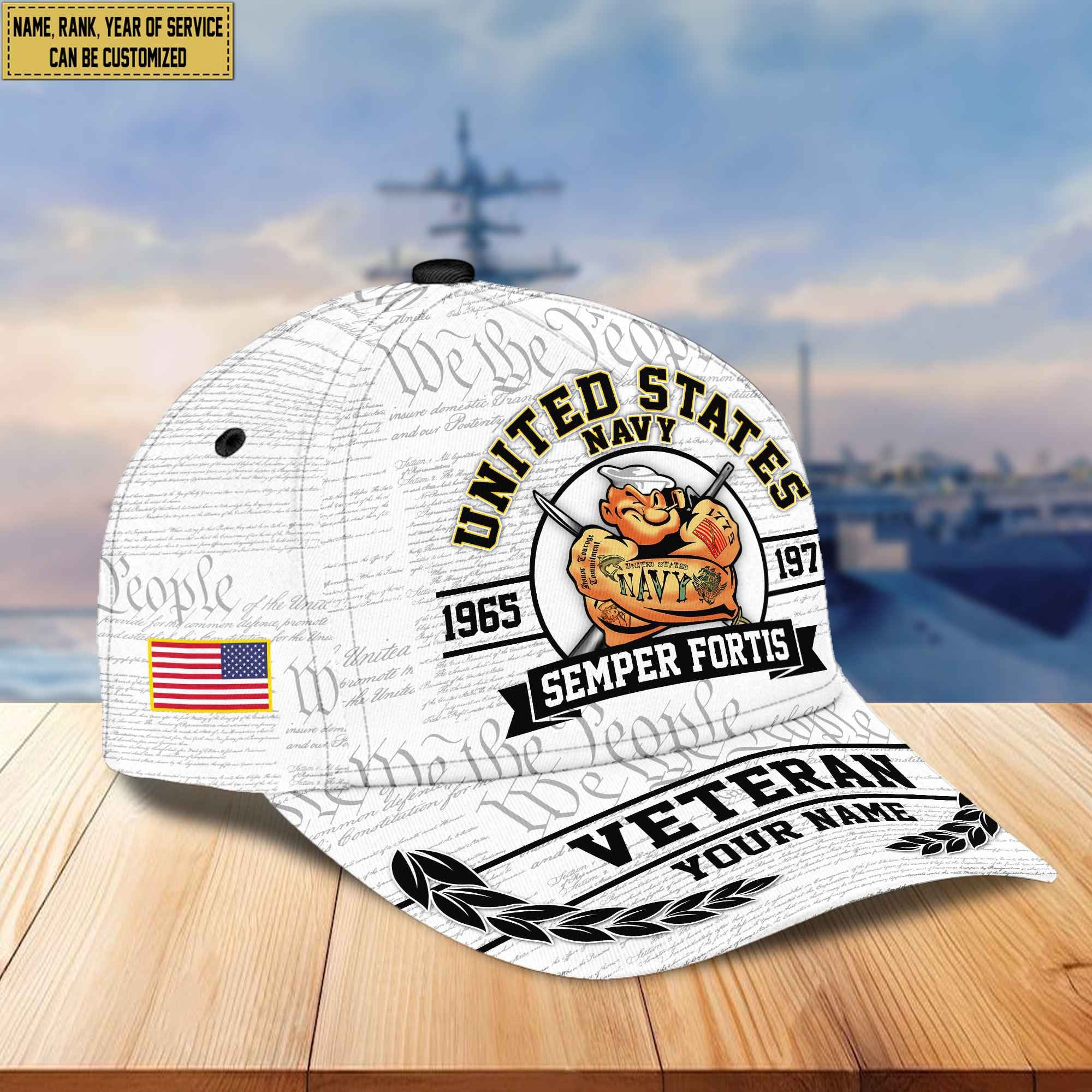Premium US Navy Veteran Custom Cap VPVC005602, Gifts For Navy Veteran, Best Gifts On Independence Day, Veterans Day.