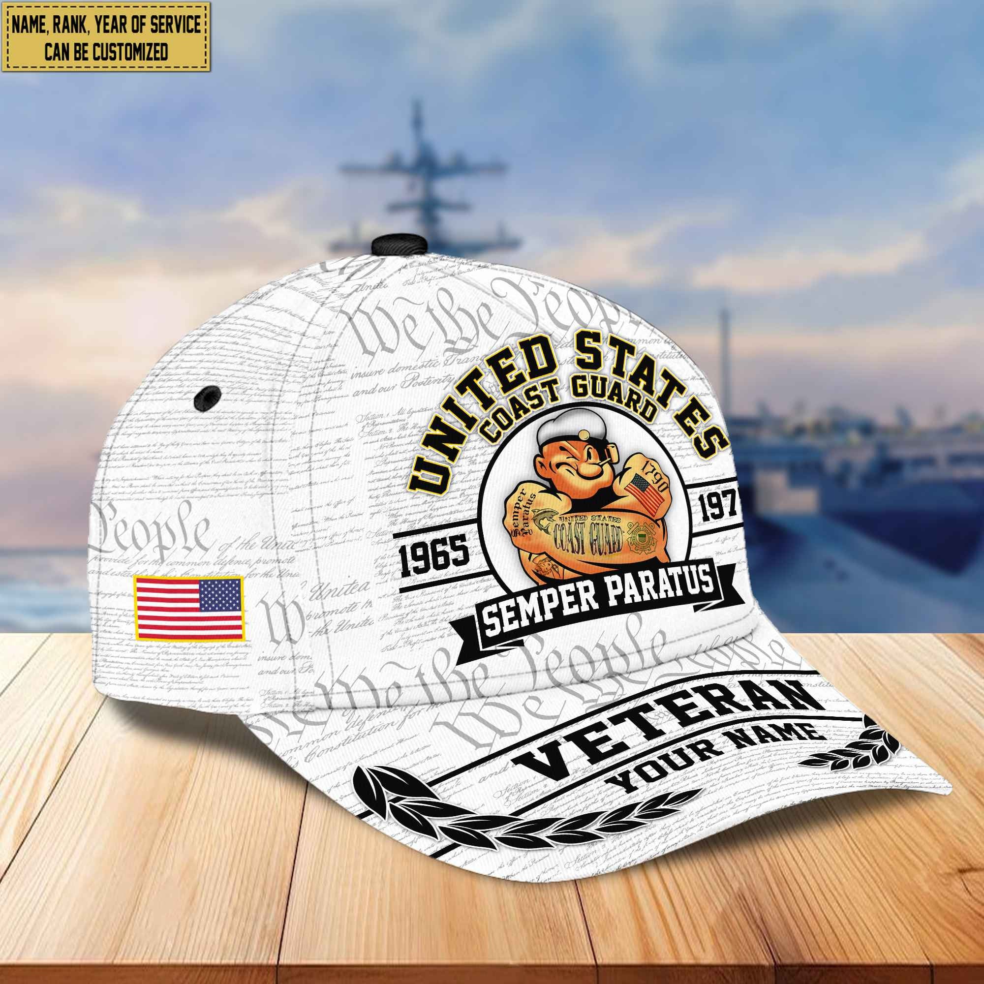 Premium USCG Veteran Custom Cap VPVC005605, Gifts For Coast Guard Veteran, Best Gifts On Independence Day, Veterans Day.