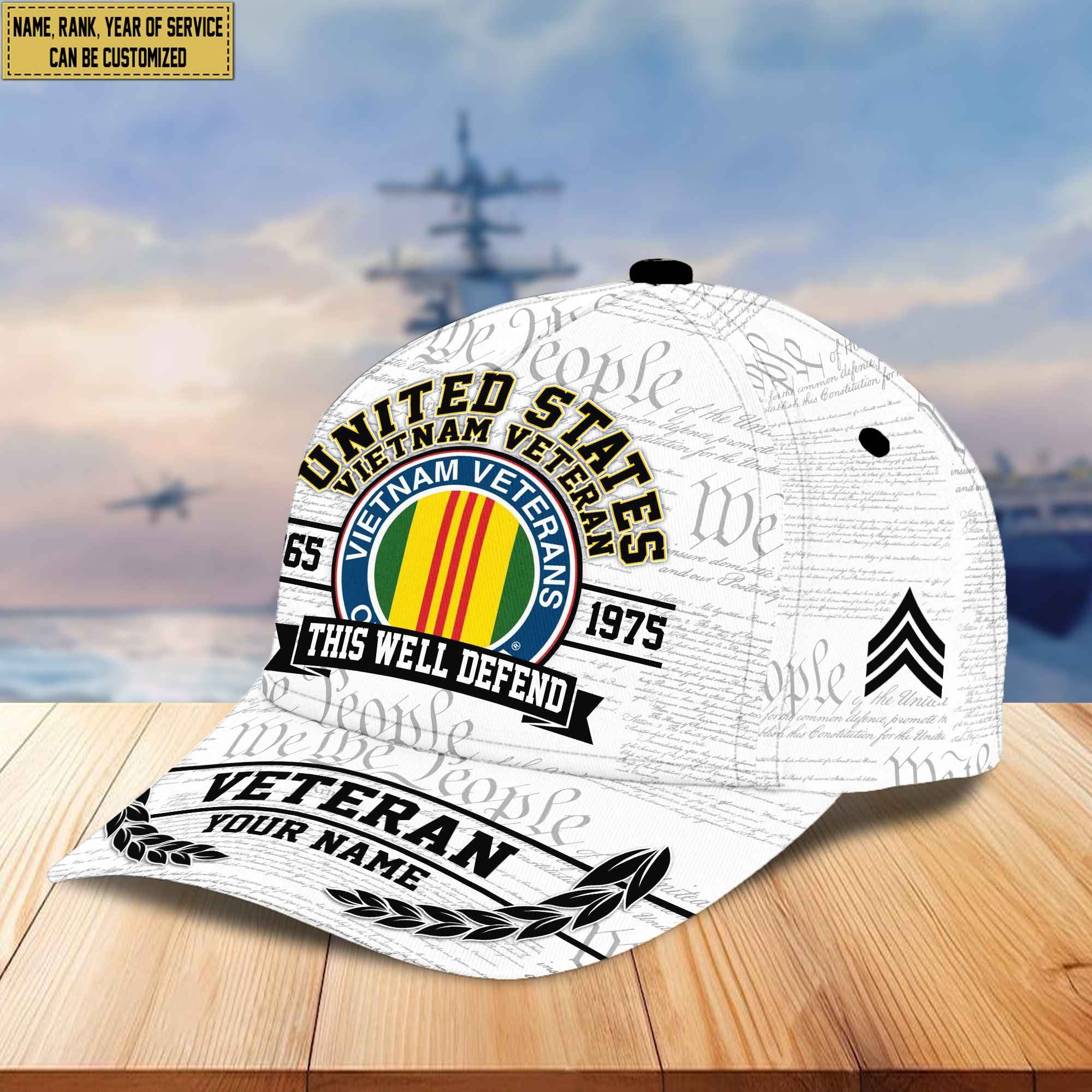 Premium Vietnam Veteran Custom Cap VPVC005606, Gifts For Vietnam Veteran, Best Gifts On Independence Day, Veterans Day.