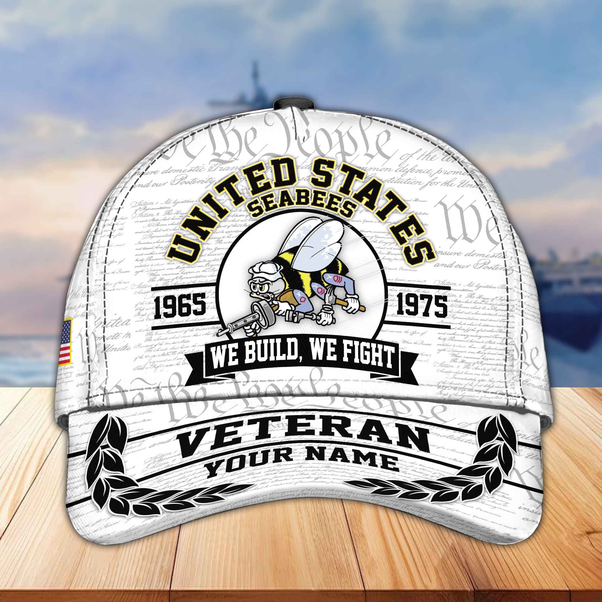Premium US Seabees Veteran Custom Cap VPVC005609, Gifts For Seabees Veteran, Best Gifts On Independence Day, Veterans Day.