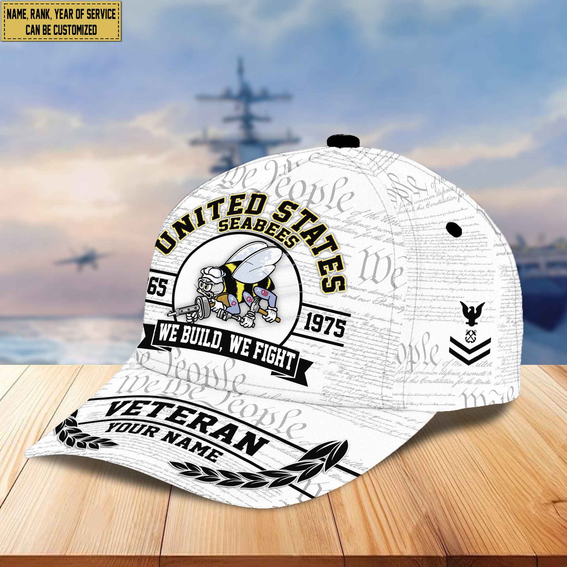 Premium US Seabees Veteran Custom Cap VPVC005609, Gifts For Seabees Veteran, Best Gifts On Independence Day, Veterans Day.