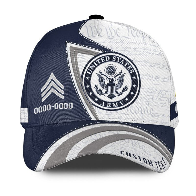 Premium Custom Name, Rank, US Army Cap VPVC000117, Gifts For Army Veteran, Gifts For Dad, For Husband, Best Gifts On Father's Day, Independence Day, Veterans Day.