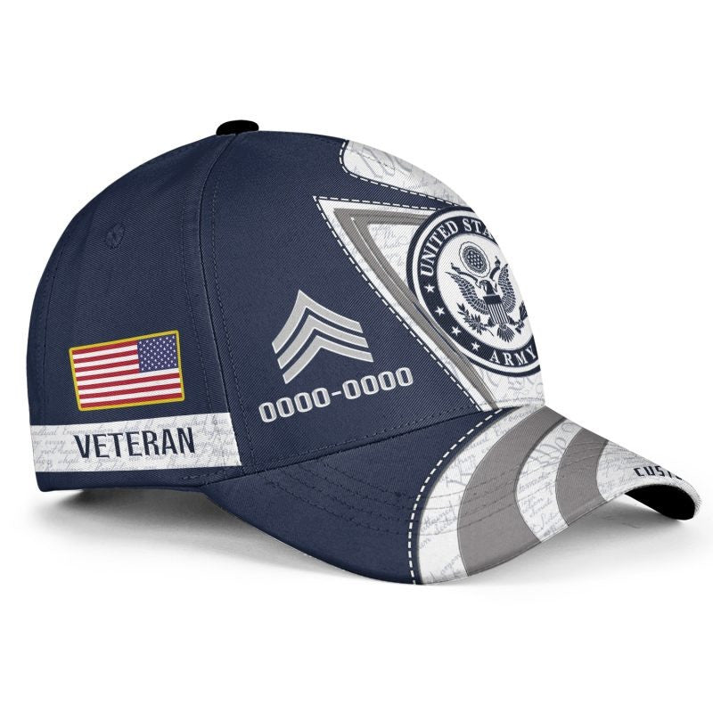 Premium Custom Name, Rank, US Army Cap VPVC000117, Gifts For Army Veteran, Gifts For Dad, For Husband, Best Gifts On Father's Day, Independence Day, Veterans Day.