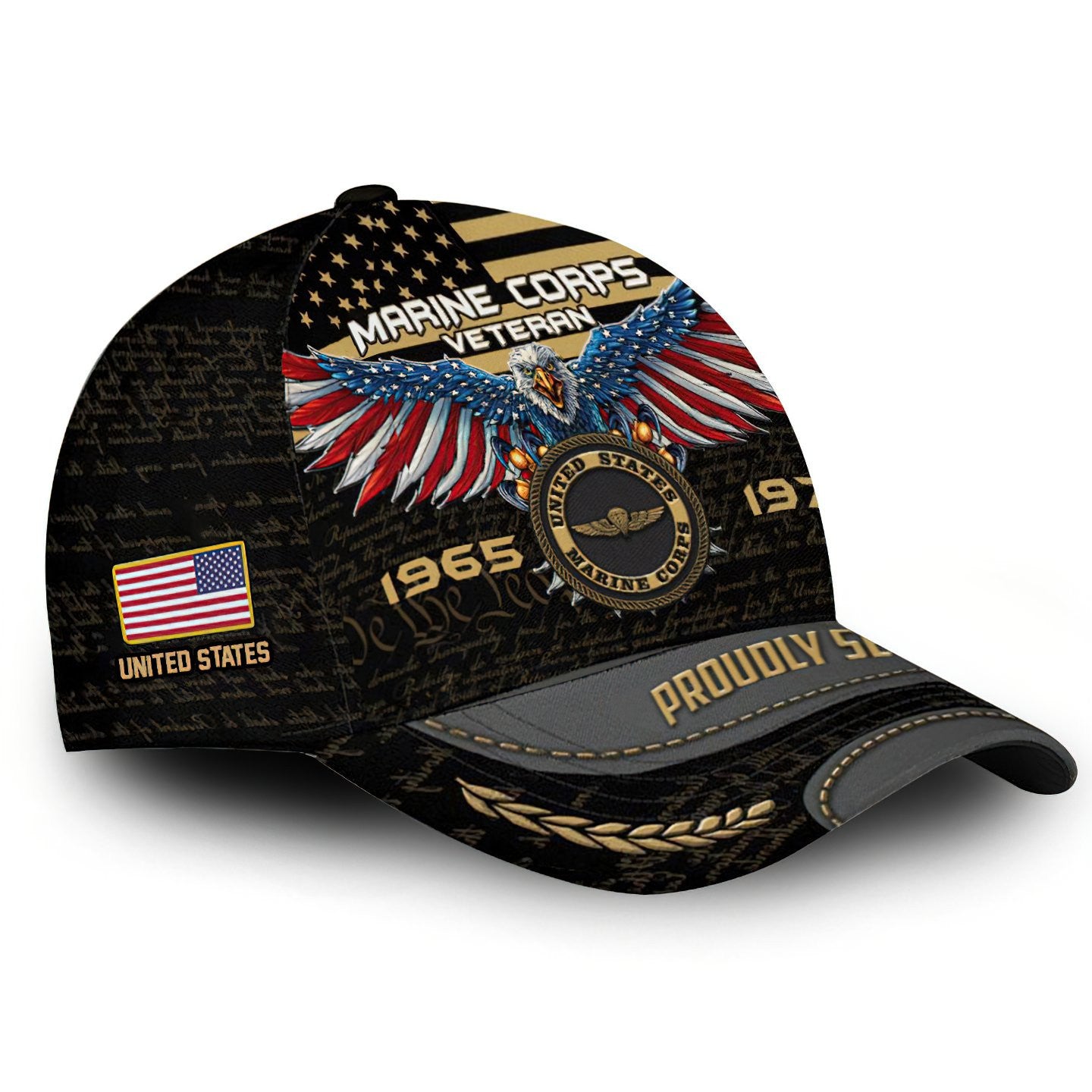 Premium Custom Name, Rank, Year, USMC Cap VPVC000120, Gifts For Marine Veteran, Best Gifts On Father's Day, Independence Day, Veterans Day.