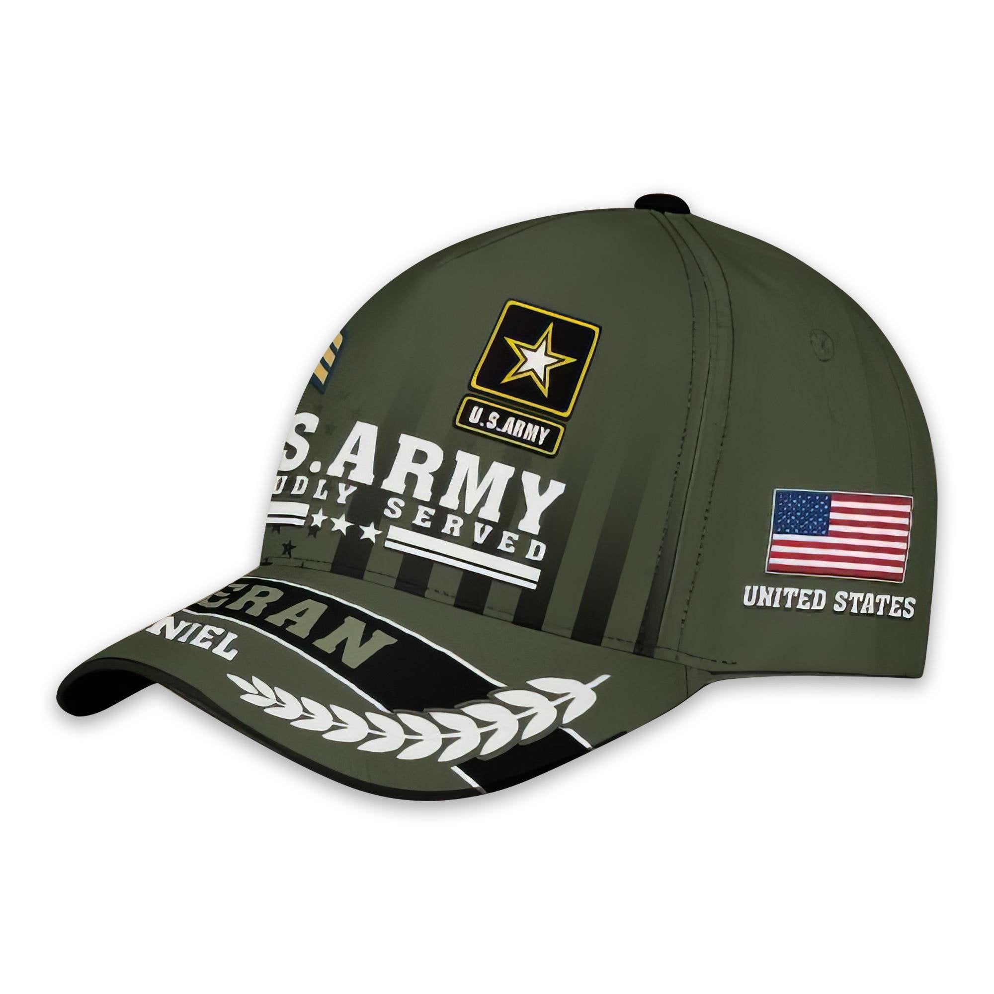 Premium Custom Name, Rank, US Army Cap VPVC000127, Gifts For Army Veteran, Gifts For Dad, For Husband, Best Gifts On Father's Day, Independence Day, Veterans Day.