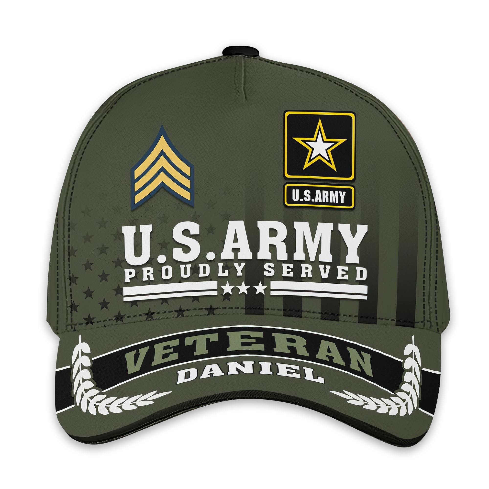 Premium Custom Name, Rank, US Army Cap VPVC000127, Gifts For Army Veteran, Gifts For Dad, For Husband, Best Gifts On Father's Day, Independence Day, Veterans Day.