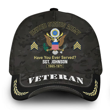 Premium Custom Name, Rank, Year, US Army Cap VPVC000128, Gifts For Army Veteran, Best Gifts On Father's Day, Independence Day, Veterans Day.