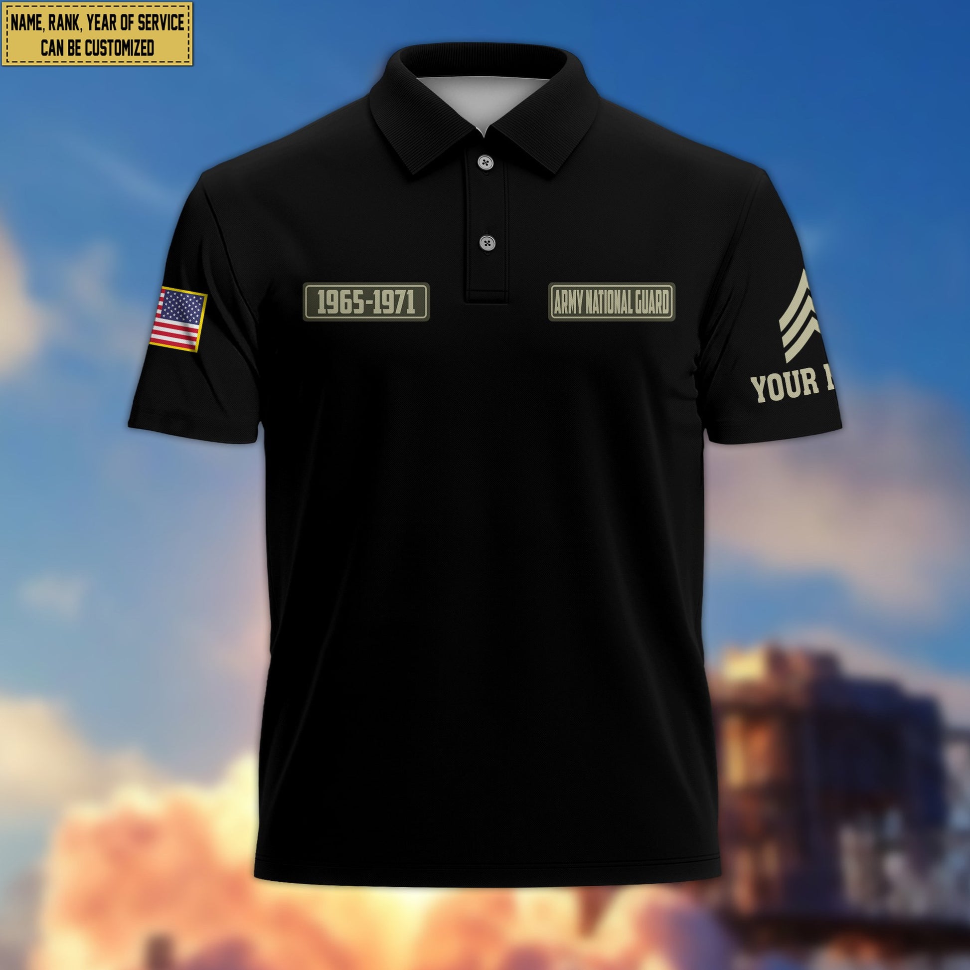 Premium Custom Army National Guard Veteran Polo Shirt VPVC206308, Gifts for Army National Guard Veteran, Gifts For Dad, Gifts On Father's Day, Independence Day, Veterans Day.
