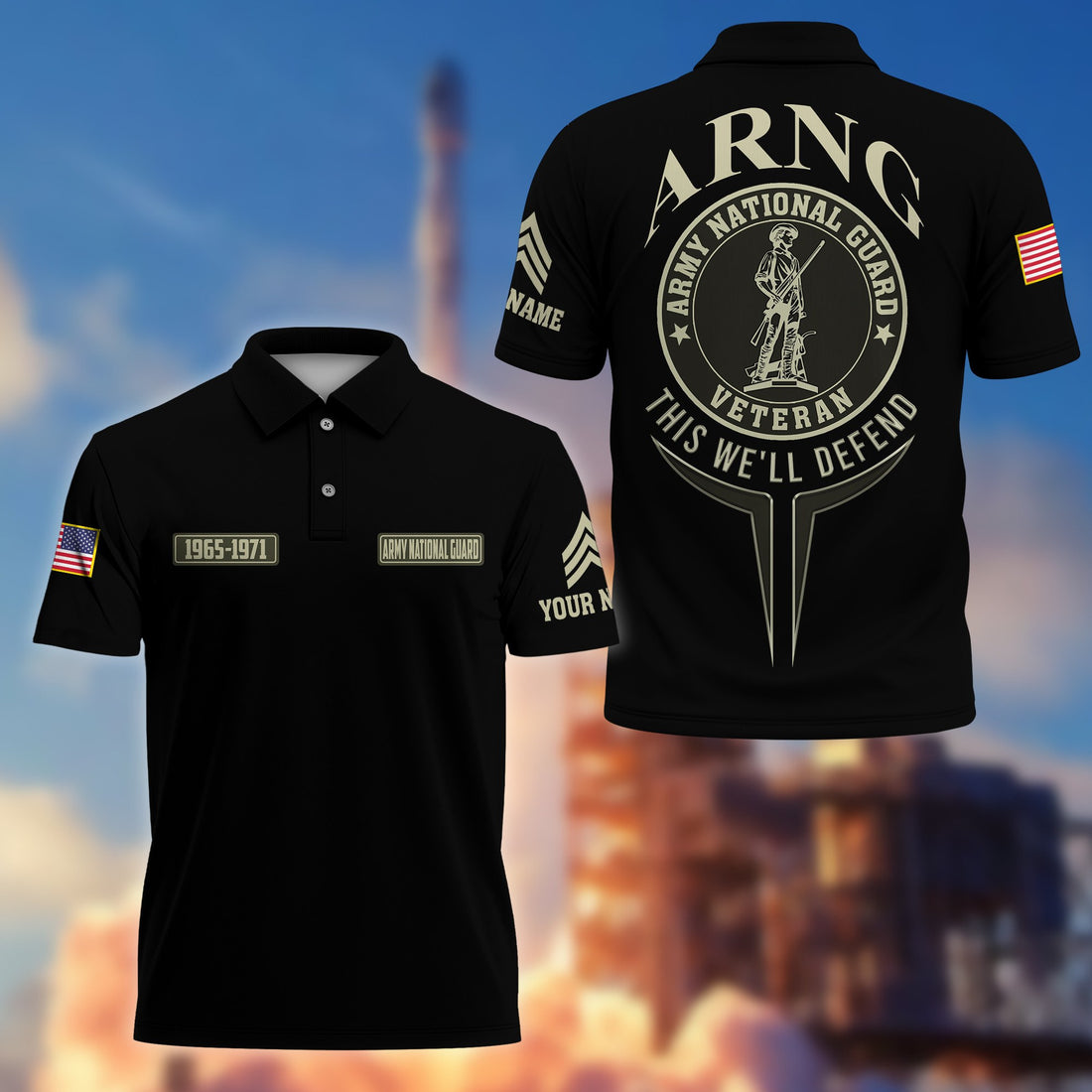 Premium Custom Army National Guard Veteran Polo Shirt VPVC206308, Gifts for Army National Guard Veteran, Gifts For Dad, Gifts On Father's Day, Independence Day, Veterans Day.