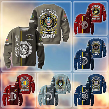 Premium US Veterans Sweatshirt BPHN140211, Gifts For US Veterans, Gifts On Father's Day, Memorial Day, Independence Day, Veterans Day.