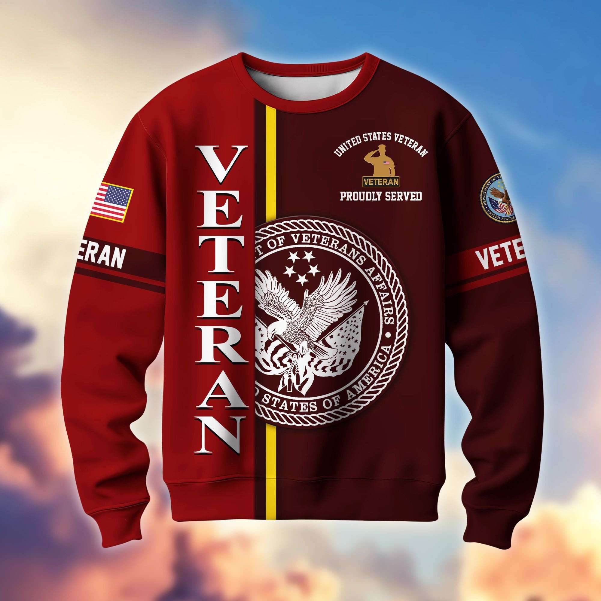 Premium US Veterans Sweatshirt BPHN140211, Gifts For US Veterans, Gifts On Father's Day, Memorial Day, Independence Day, Veterans Day.
