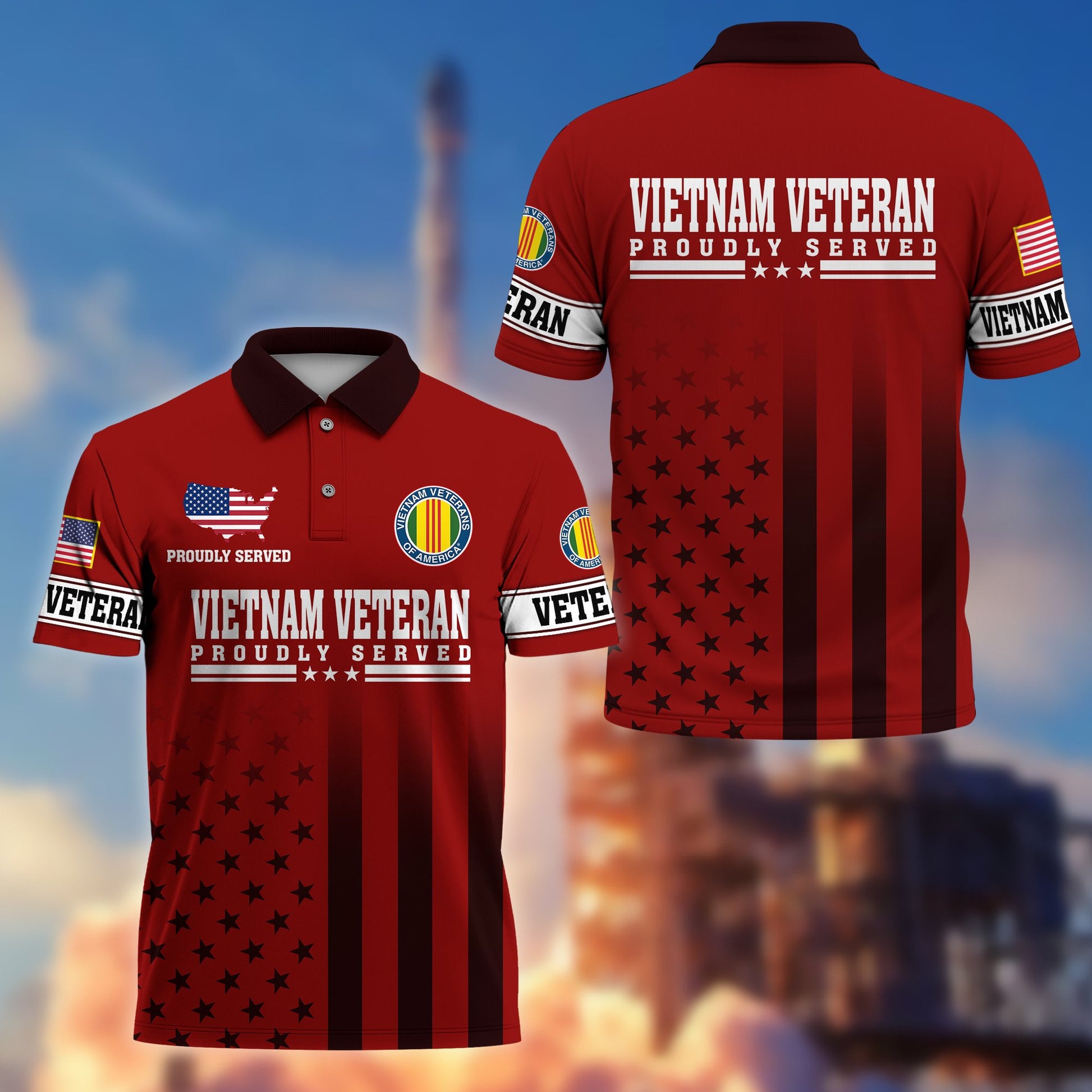 Premium Vietnam Veteran Polo Shirt VPVC206406, Gifts for Vietnam Veteran, Gifts For Dad, Gifts On Father's Day, Independence Day, Veterans Day.
