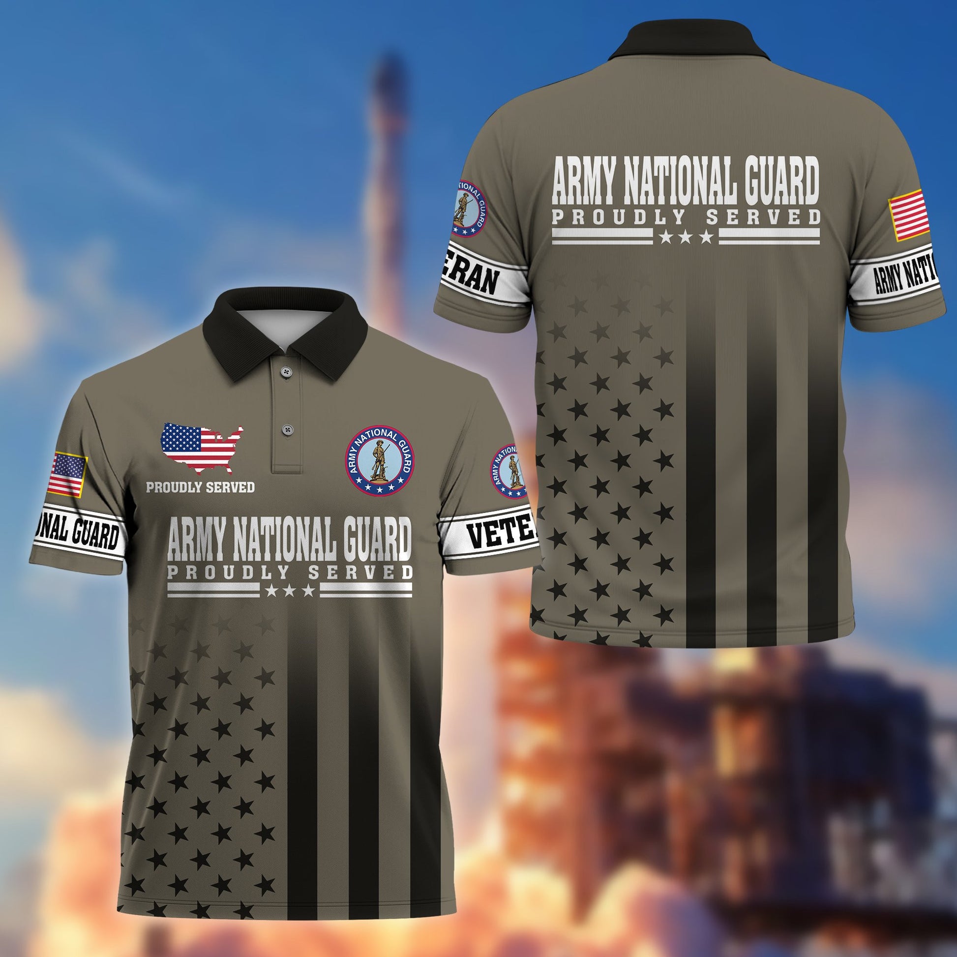 Premium Army National Guard Polo Shirt VPVC206408, Gifts for Army National Guard Veteran, Gifts For Dad, Gifts On Father's Day, Independence Day, Veterans Day.