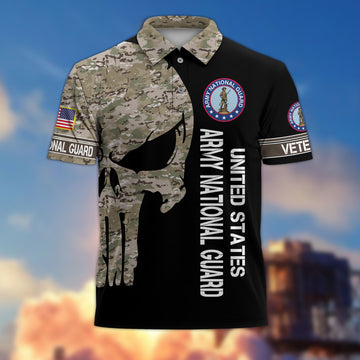 Premium Army National Guard Polo Shirt VPVC206508, Gifts for Army National Guard Veteran, Gifts For Dad, Gifts On Father's Day, Independence Day, Veterans Day.
