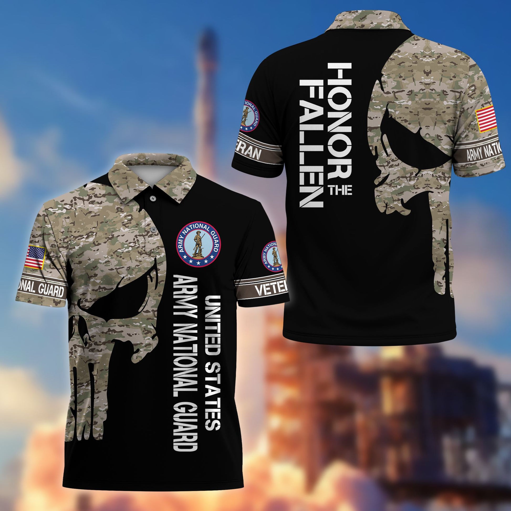 Premium Army National Guard Polo Shirt VPVC206508, Gifts for Army National Guard Veteran, Gifts For Dad, Gifts On Father's Day, Independence Day, Veterans Day.