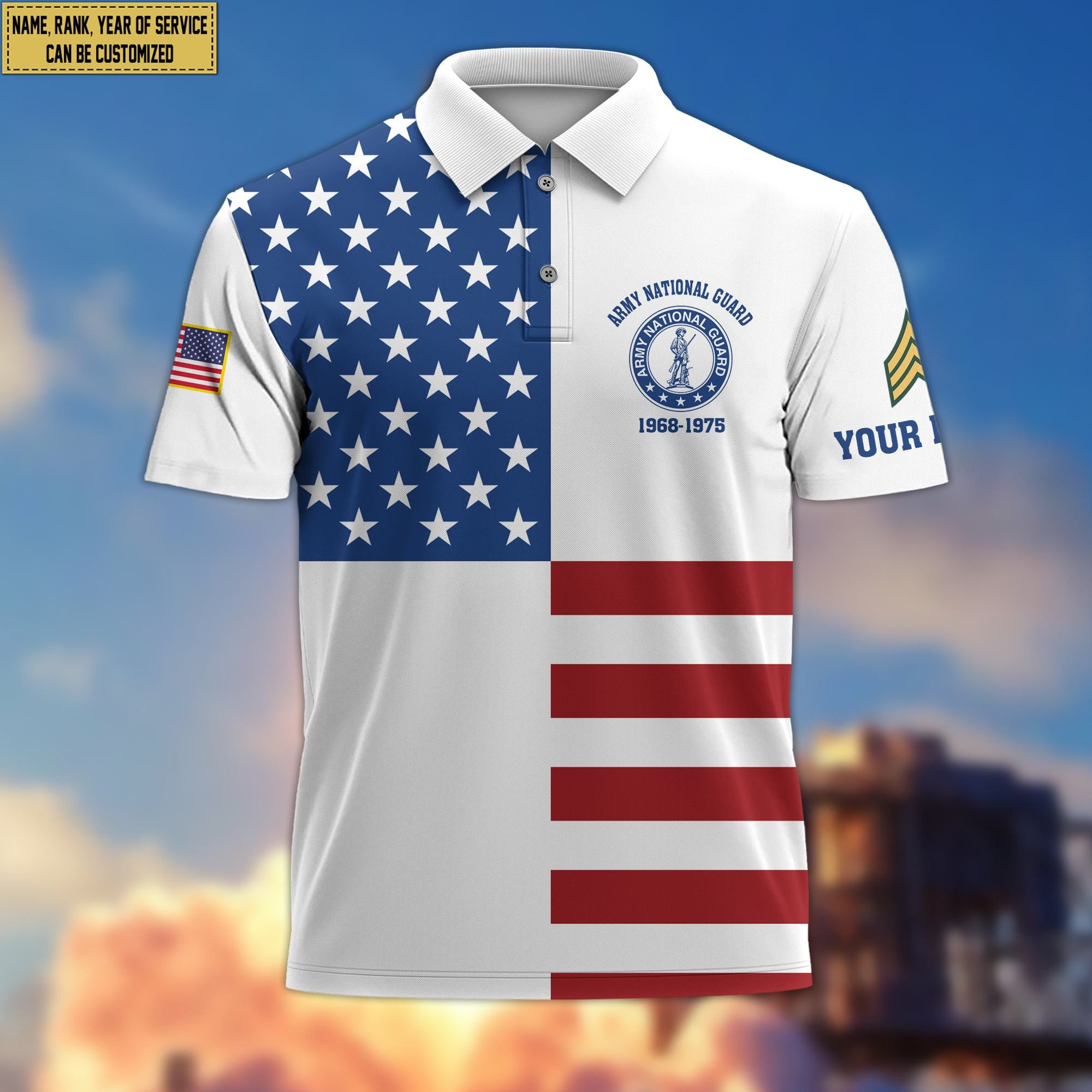 Premium Custom Army National Guard Veteran Polo Shirt VPVC206708, Gifts for Army National Guard Veteran, Gifts For Dad, Gifts On Father's Day, Independence Day, Veterans Day.