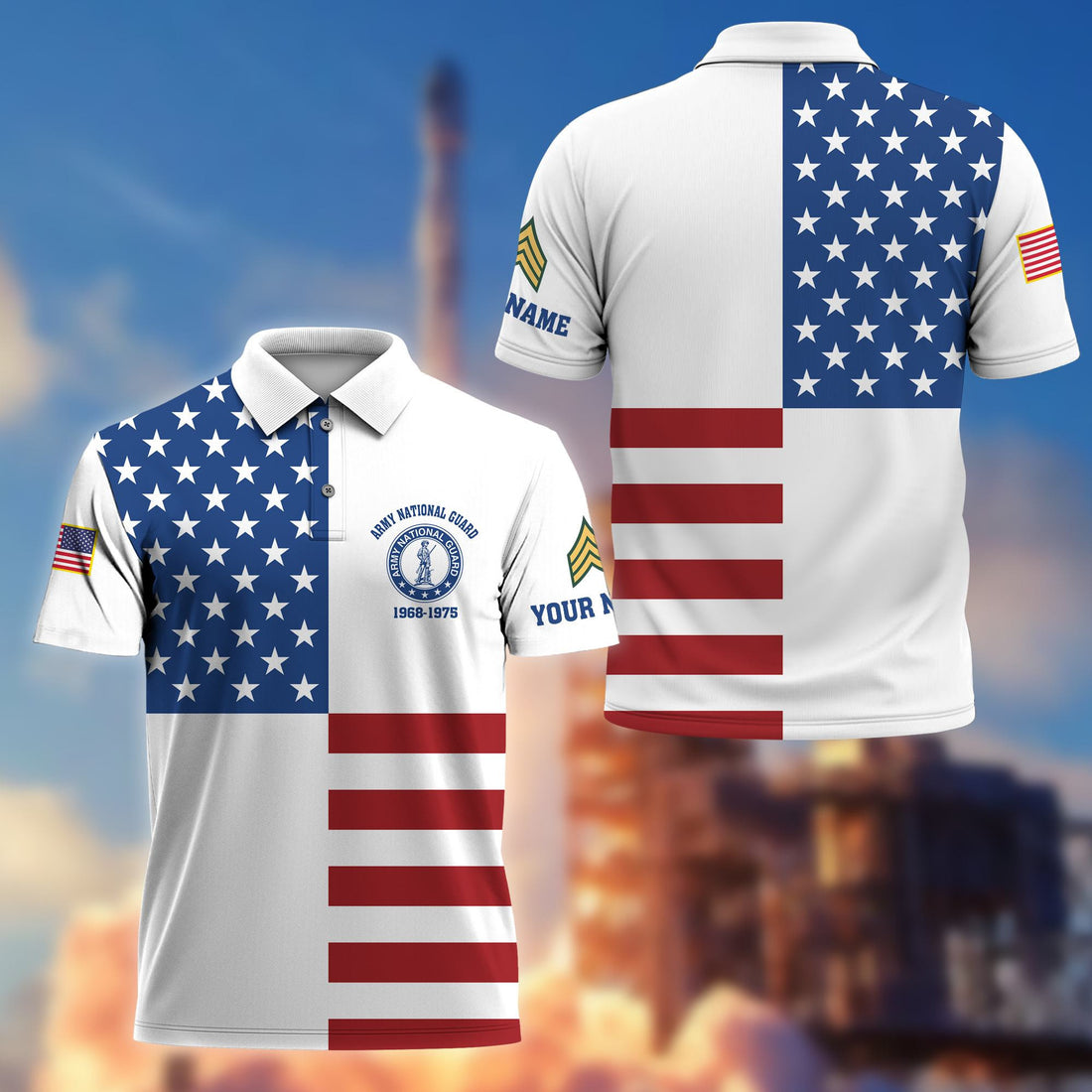 Premium Custom Army National Guard Veteran Polo Shirt VPVC206708, Gifts for Army National Guard Veteran, Gifts For Dad, Gifts On Father's Day, Independence Day, Veterans Day.