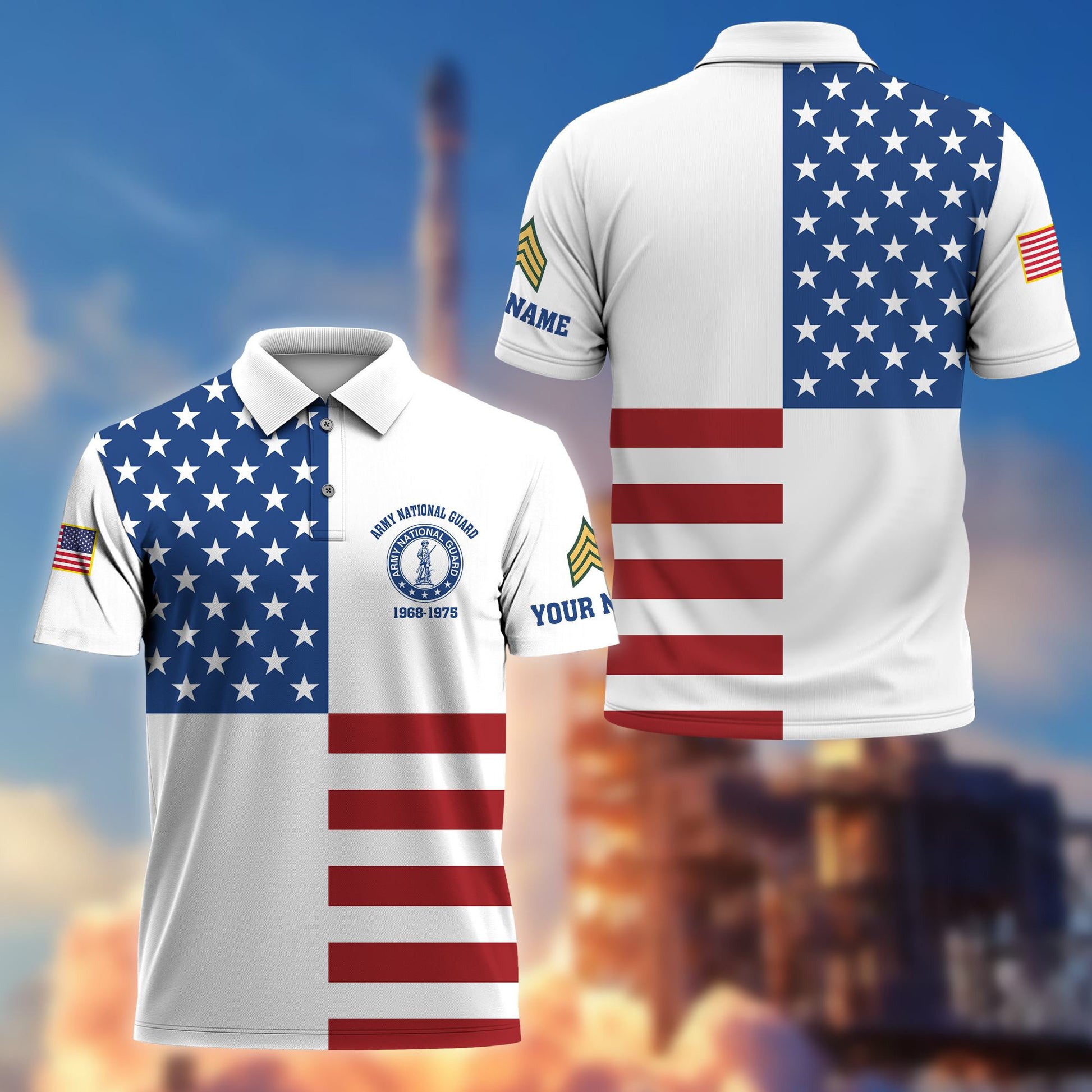 Premium Custom Army National Guard Veteran Polo Shirt VPVC206708, Gifts for Army National Guard Veteran, Gifts For Dad, Gifts On Father's Day, Independence Day, Veterans Day.