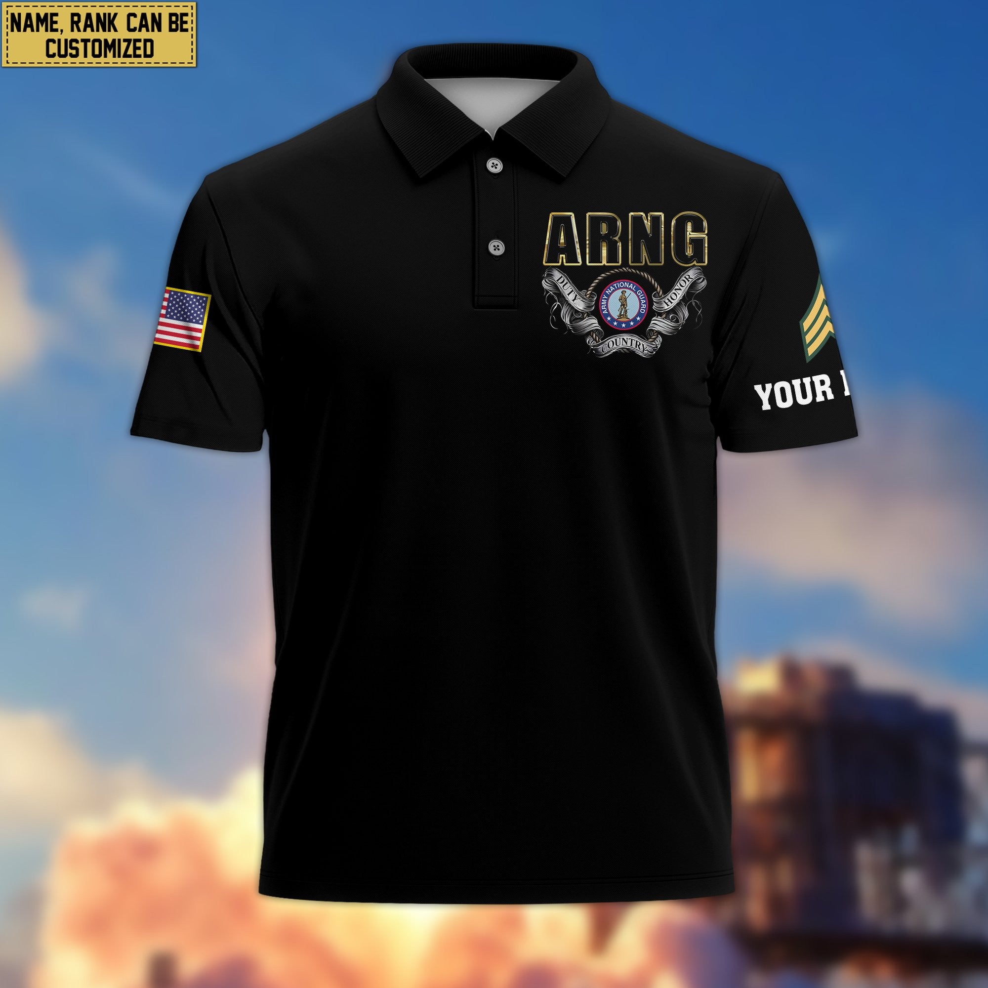 Premium Custom Army National Guard Veteran Polo Shirt VPVC206808, Gifts for Army National Guard Veteran, Gifts For Dad, Gifts On Father's Day, Independence Day, Veterans Day.