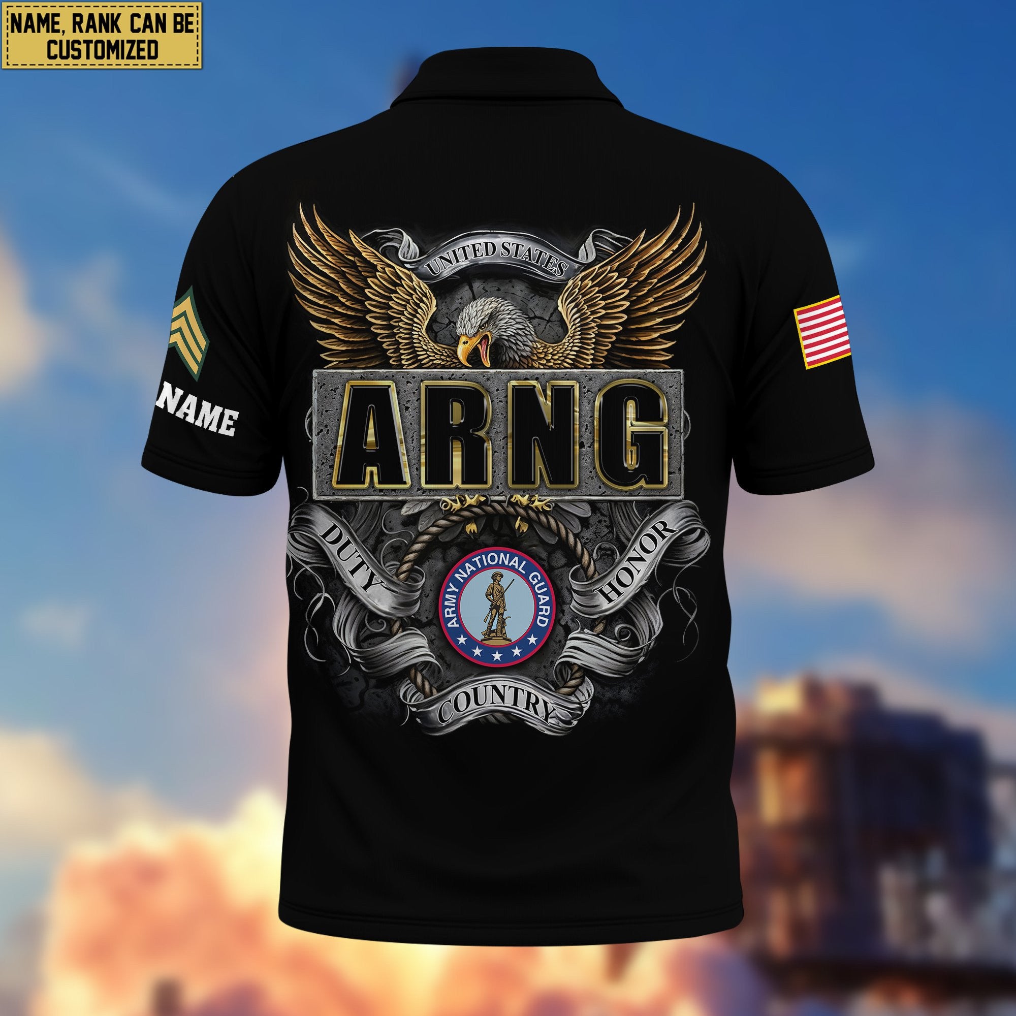 Premium Custom Army National Guard Veteran Polo Shirt VPVC206808, Gifts for Army National Guard Veteran, Gifts For Dad, Gifts On Father's Day, Independence Day, Veterans Day.