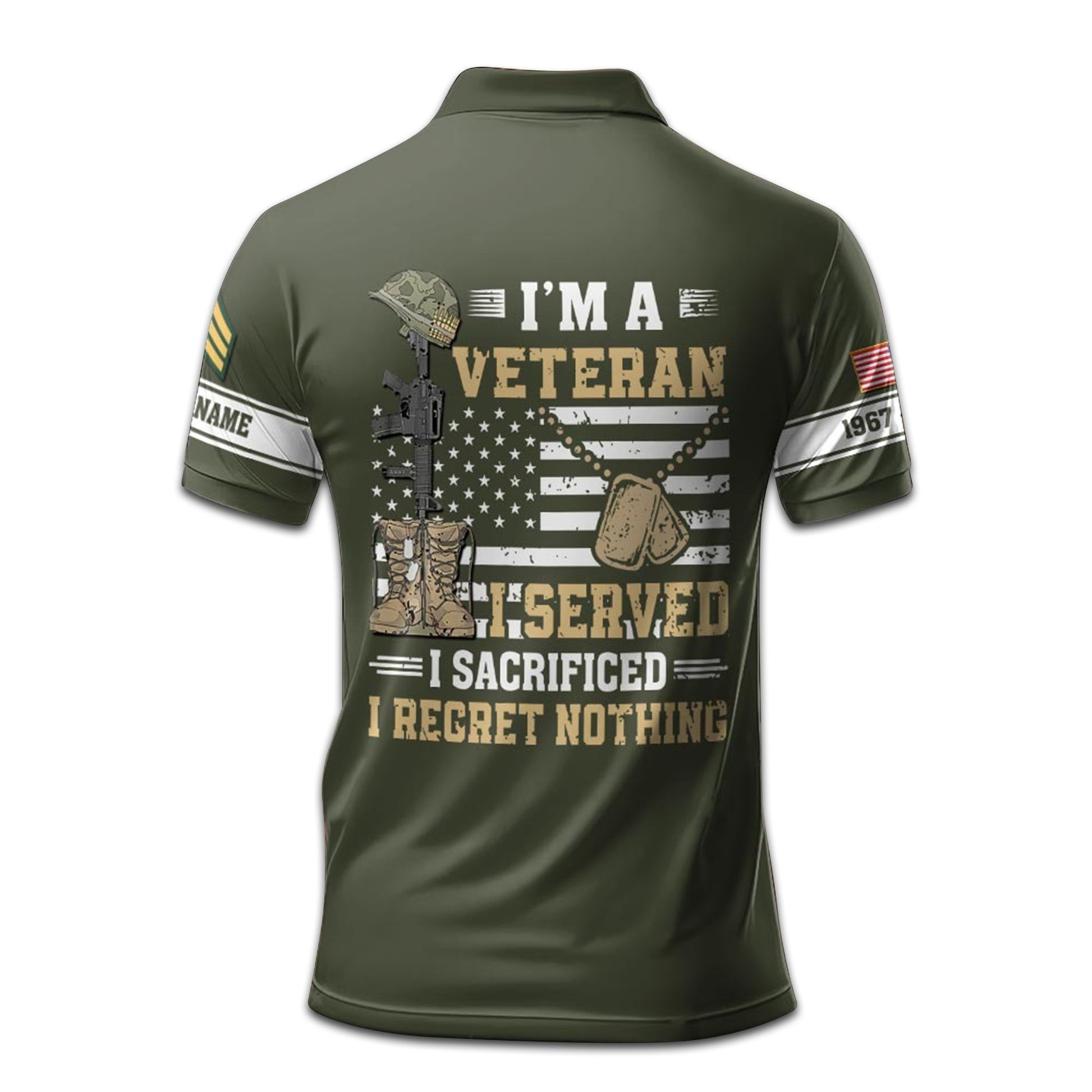 Premium Custom Name, Rank, Year US Army Polo Shirt VPVC207701, Gifts for Army Veteran, Gifts For Dad, Gifts On Father's Day, Independence Day, Veterans Day.