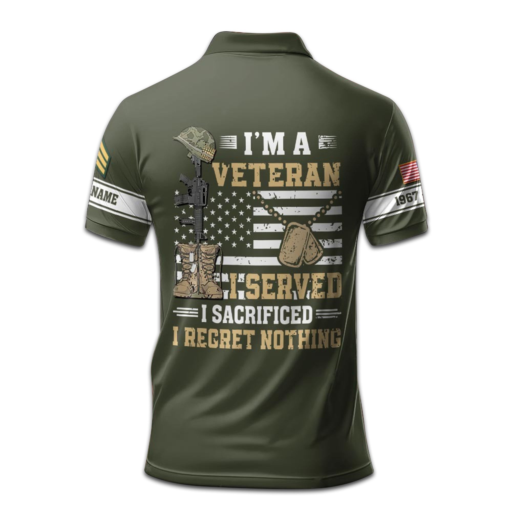 Premium Custom Name, Rank, Year US Army Polo Shirt VPVC207701, Gifts for Army Veteran, Gifts For Dad, Gifts On Father's Day, Independence Day, Veterans Day.