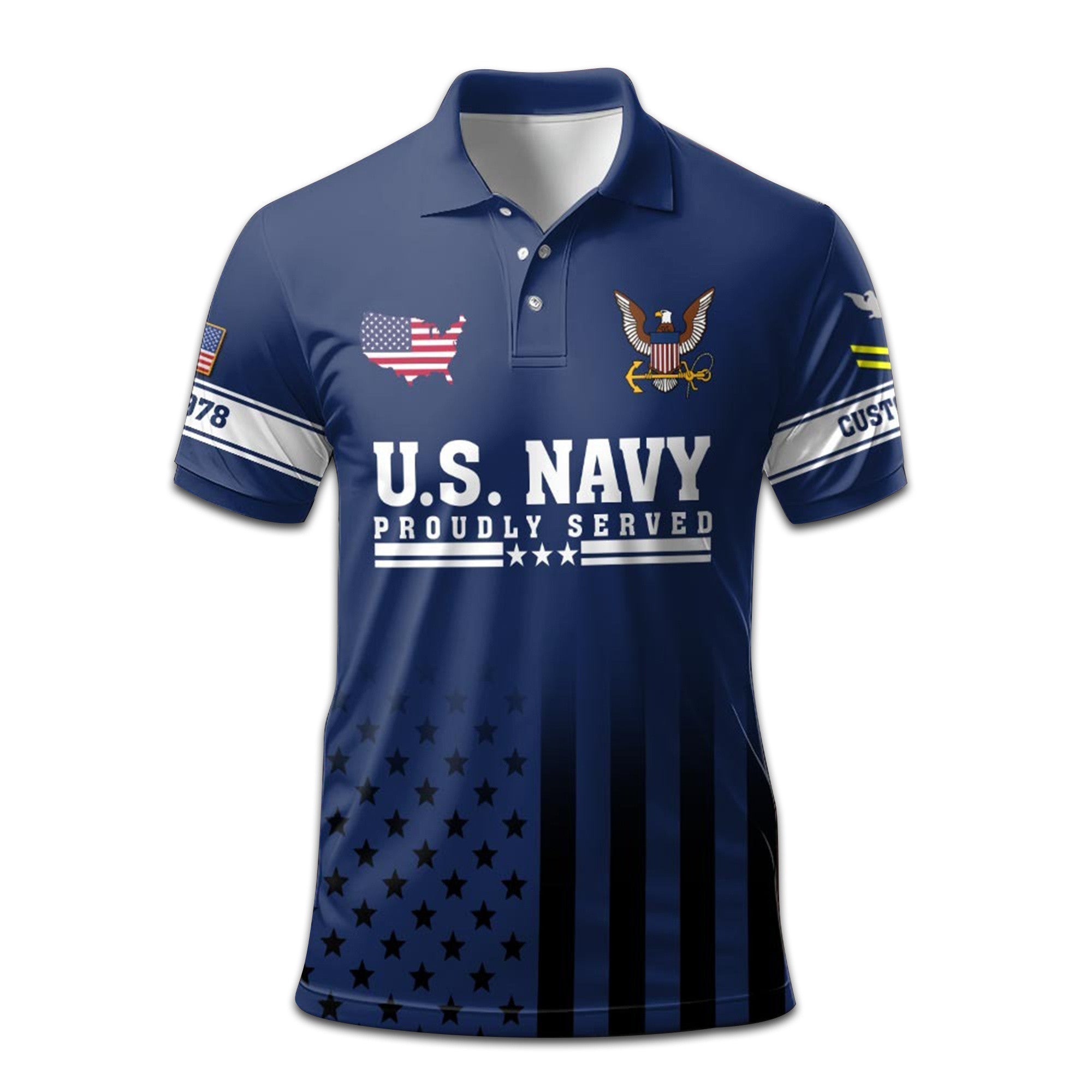 Premium Custom Name, Rank, Year US Navy Polo Shirt VPVC207702, Gifts for Navy Veteran, Gifts For Dad, Gifts On Father's Day, Independence Day, Veterans Day.
