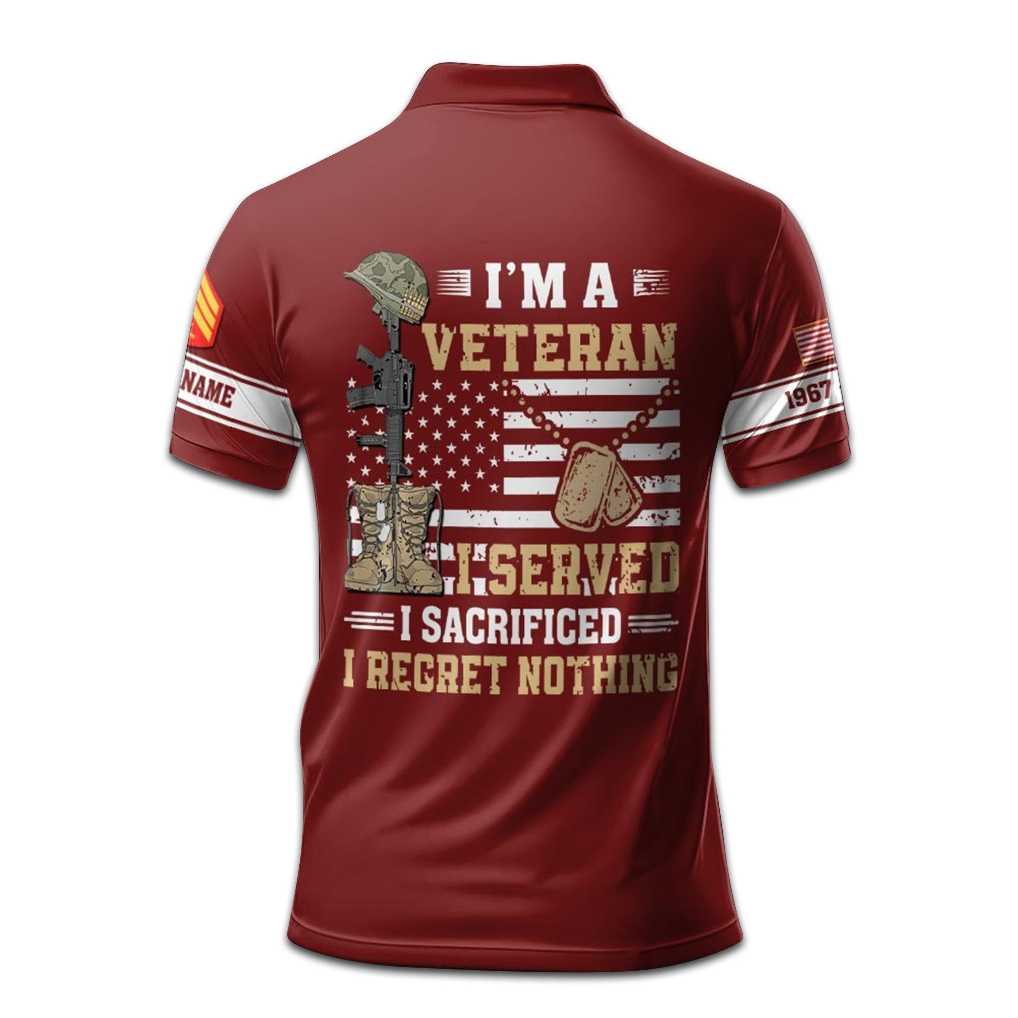 Premium Custom Name, Rank, Year USMC Polo Shirt VPVC207703, Gifts for Marine Veteran, Gifts For Dad, Gifts On Father's Day, Independence Day, Veterans Day.