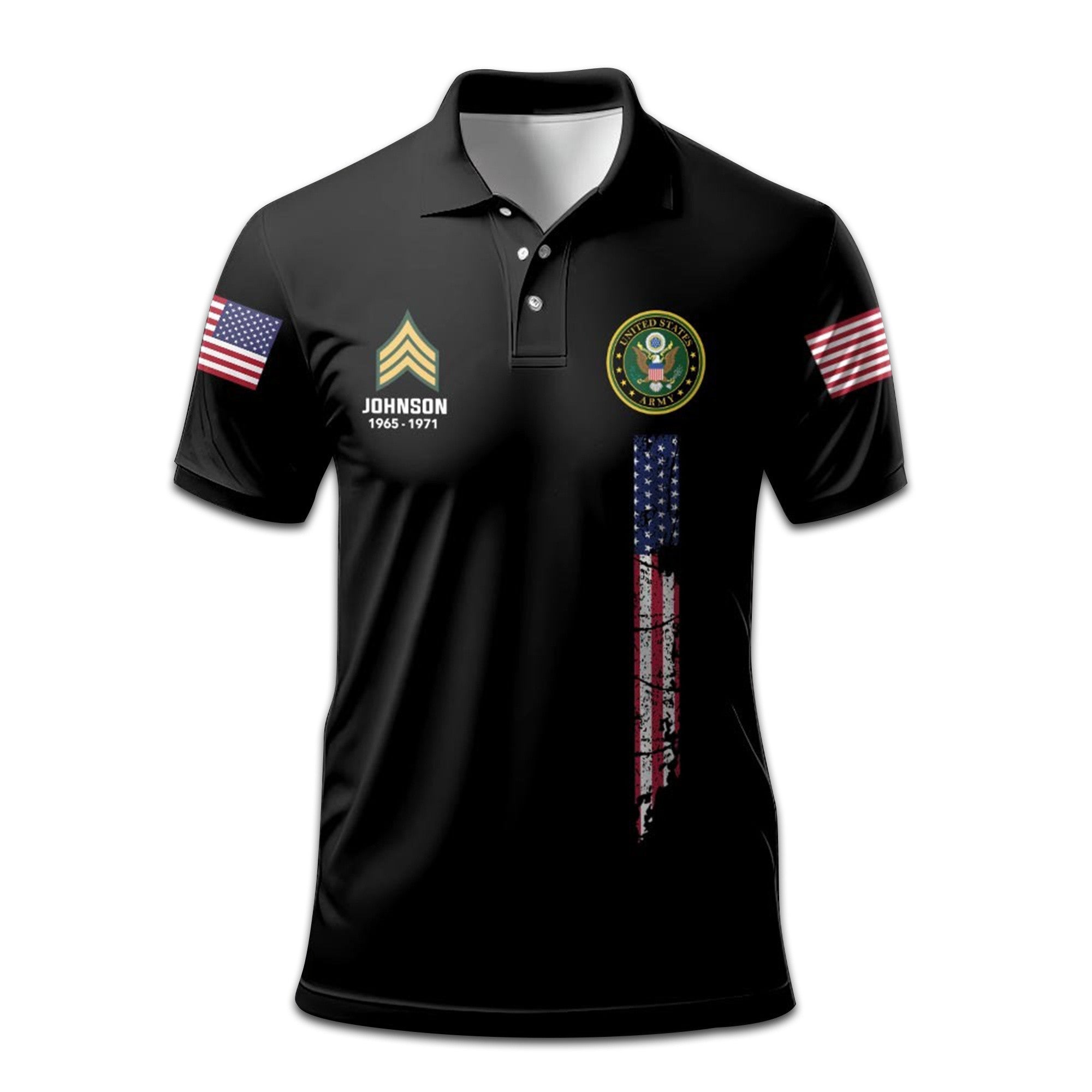 Premium Custom Name, Rank, Year US Army Polo Shirt VPVC207801, Gifts for Army Veteran, Gifts For Dad, Gifts On Father's Day, Independence Day, Veterans Day.